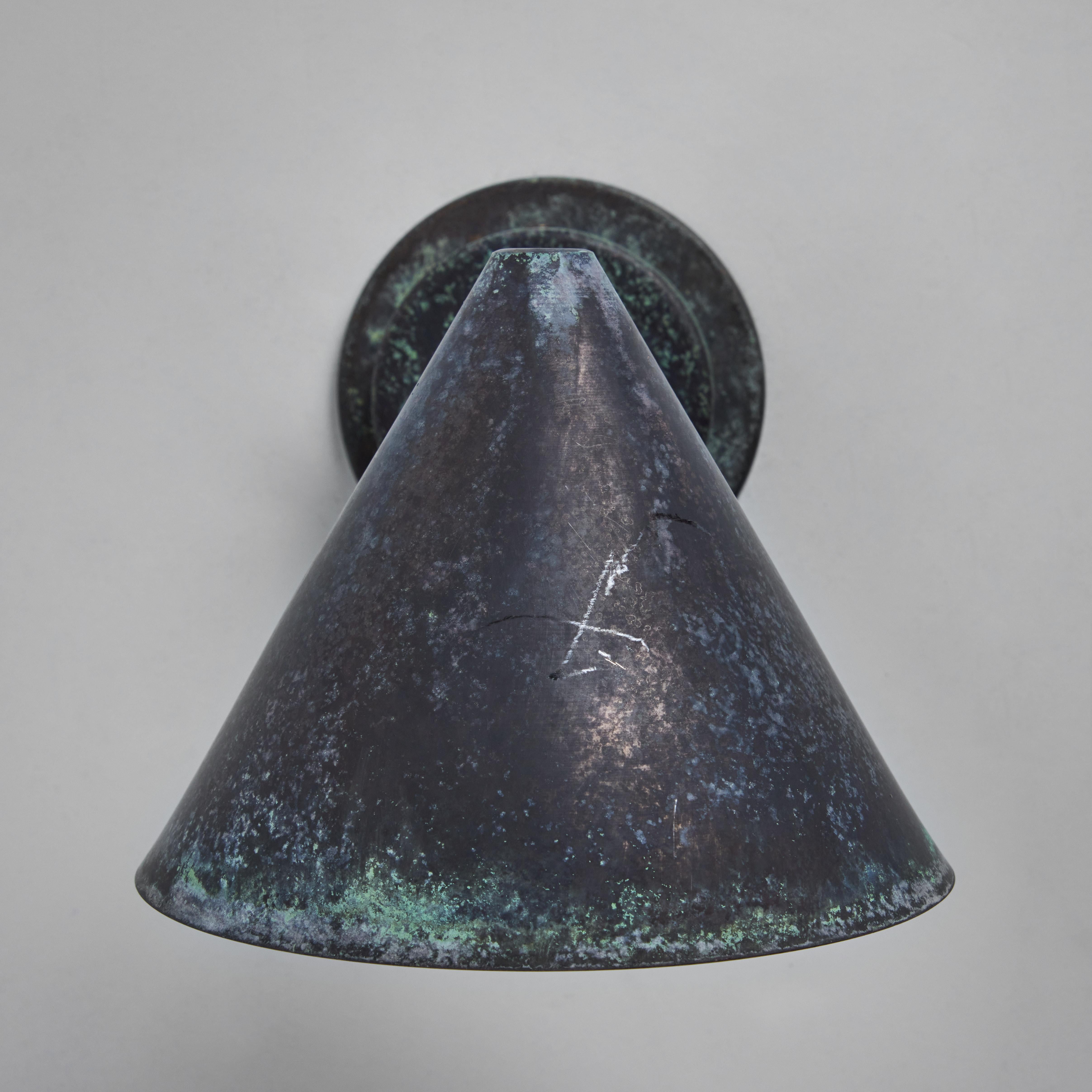 Hans-Agne Jakobsson 'Mini-Tratten' Darkly Patinated Outdoor Sconce For Sale 1