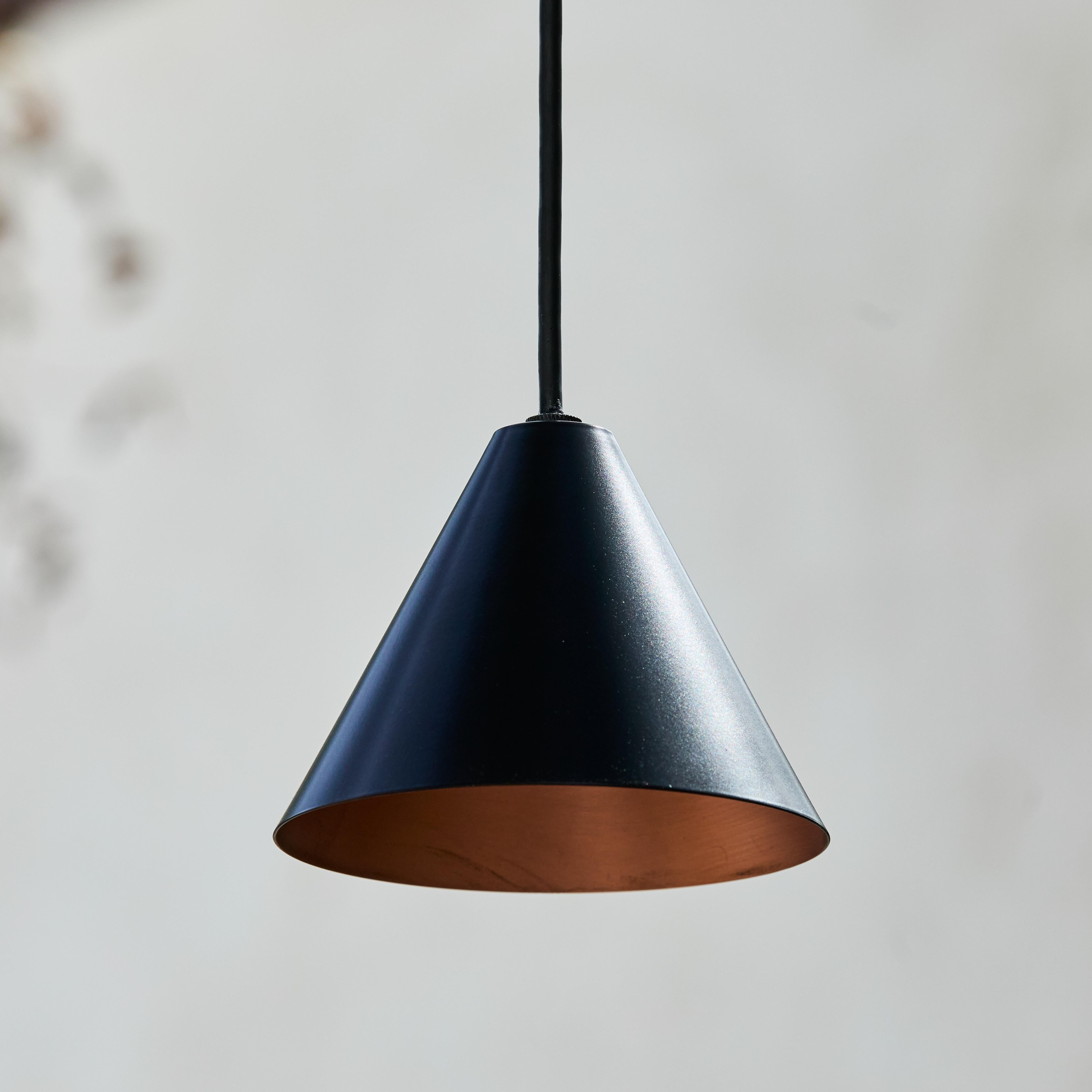 Scandinavian Modern Hans-Agne Jakobsson 'Mini-Tratten' Outdoor Pendant in Black For Sale