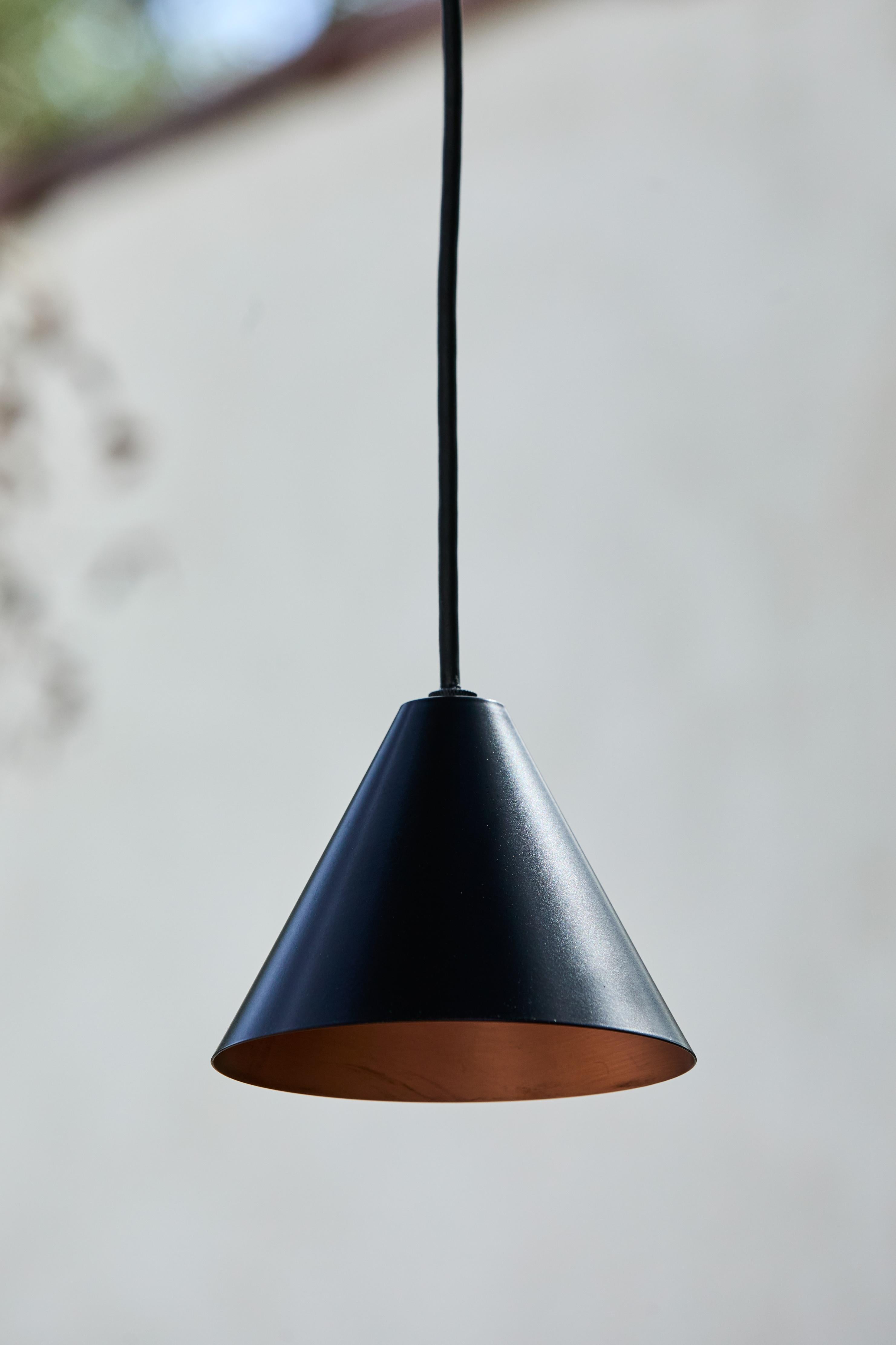 Swedish Hans-Agne Jakobsson 'Mini-Tratten' Outdoor Pendant in Black For Sale