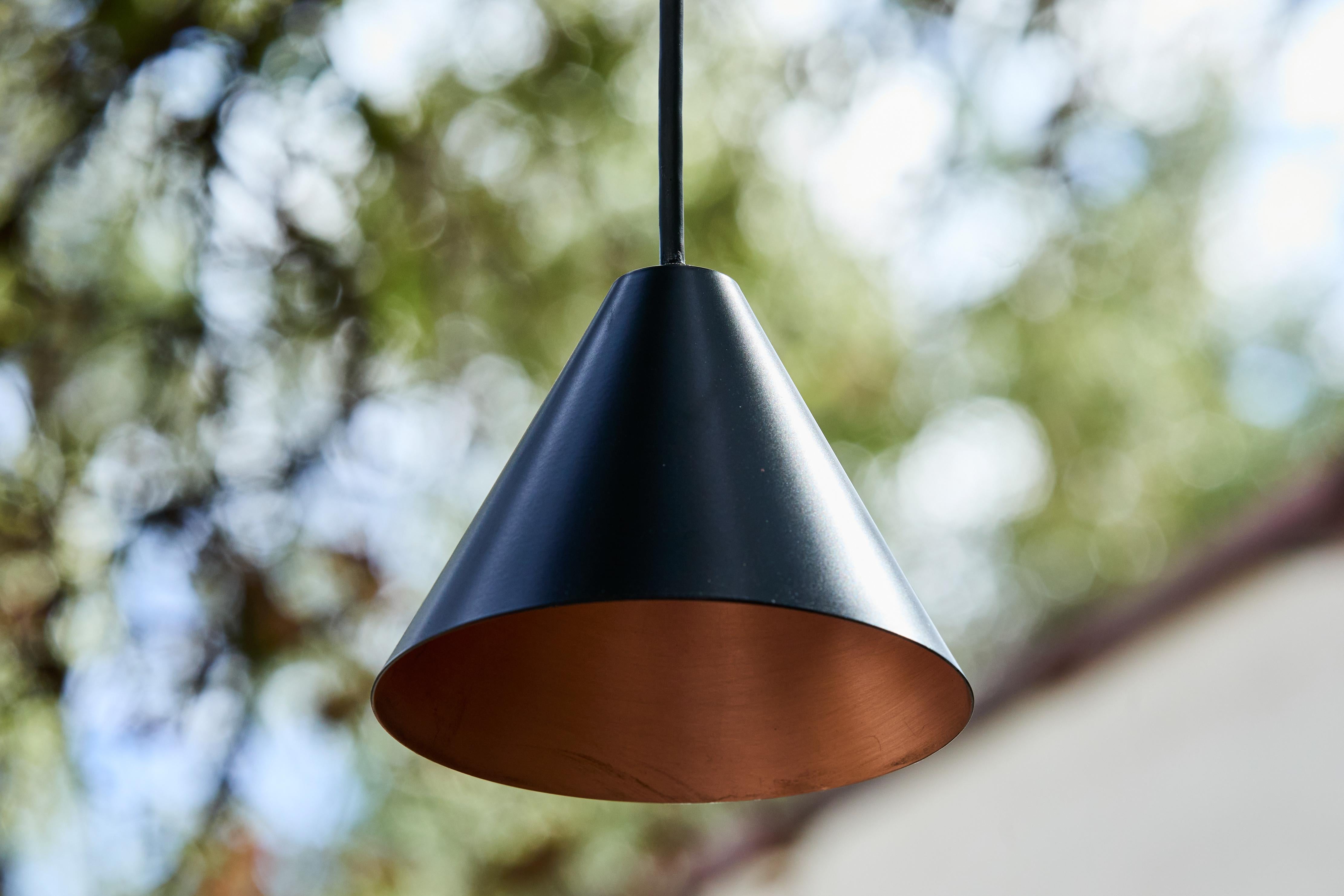 Hans-Agne Jakobsson 'Mini-Tratten' Outdoor Pendant in Black In New Condition For Sale In Glendale, CA