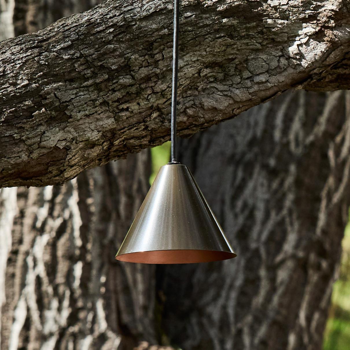 Scandinavian Modern Hans-Agne Jakobsson 'Mini-Tratten' Outdoor Pendant in Bronze For Sale