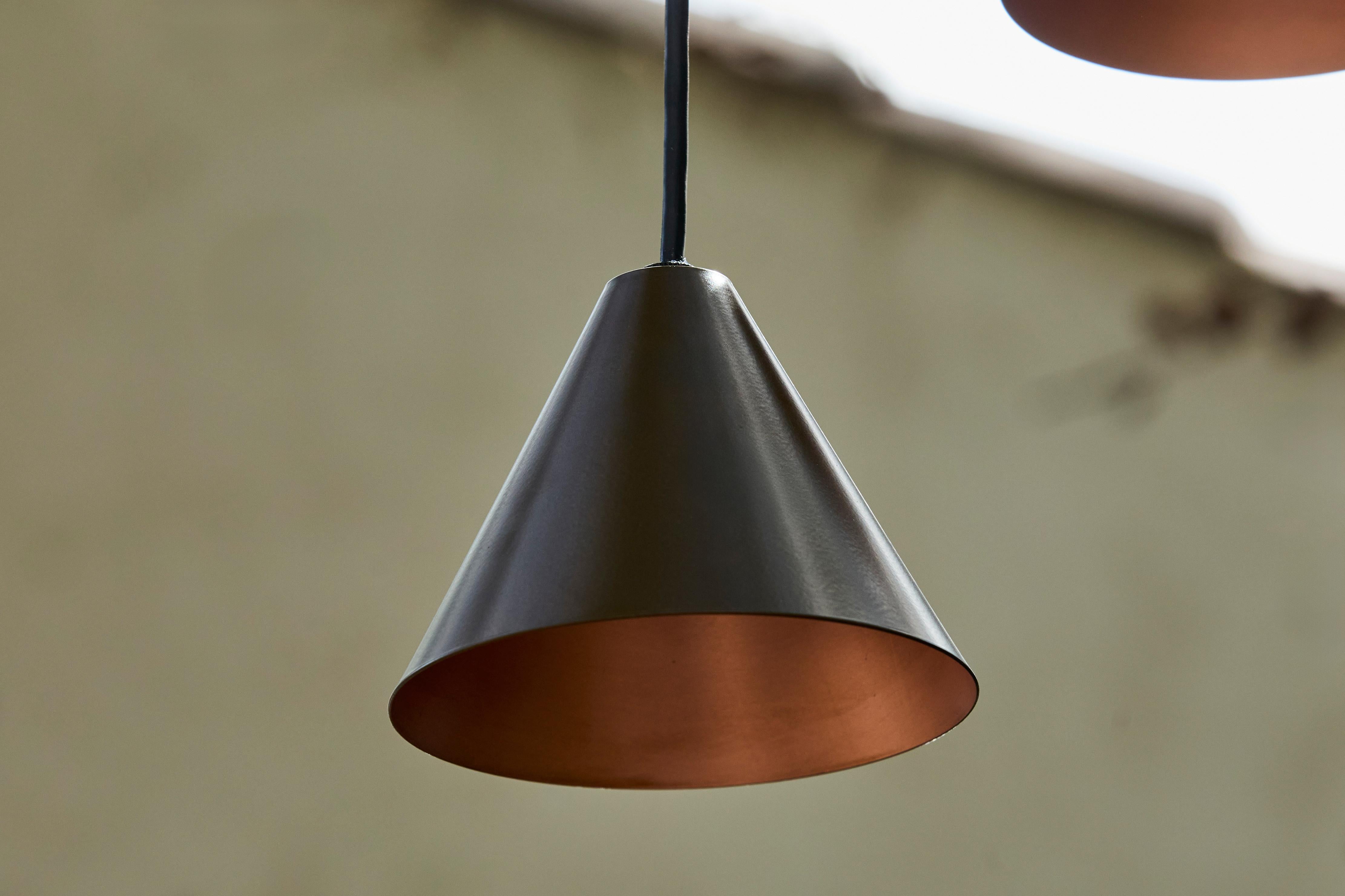 Painted Hans-Agne Jakobsson 'Mini-Tratten' Outdoor Pendant in Bronze For Sale