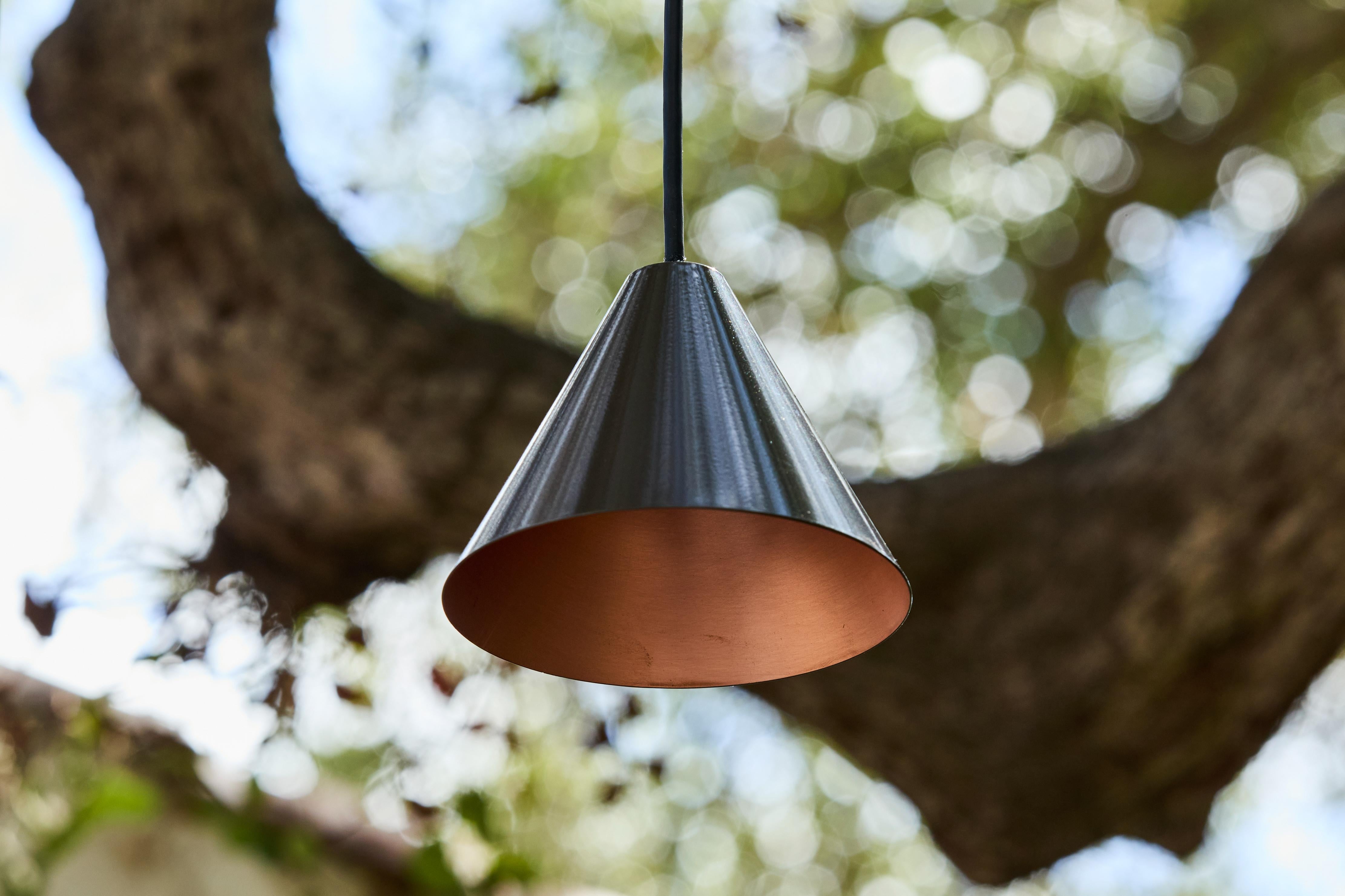 Hans-Agne Jakobsson 'Mini-Tratten' Outdoor Pendant in Bronze In New Condition For Sale In Glendale, CA