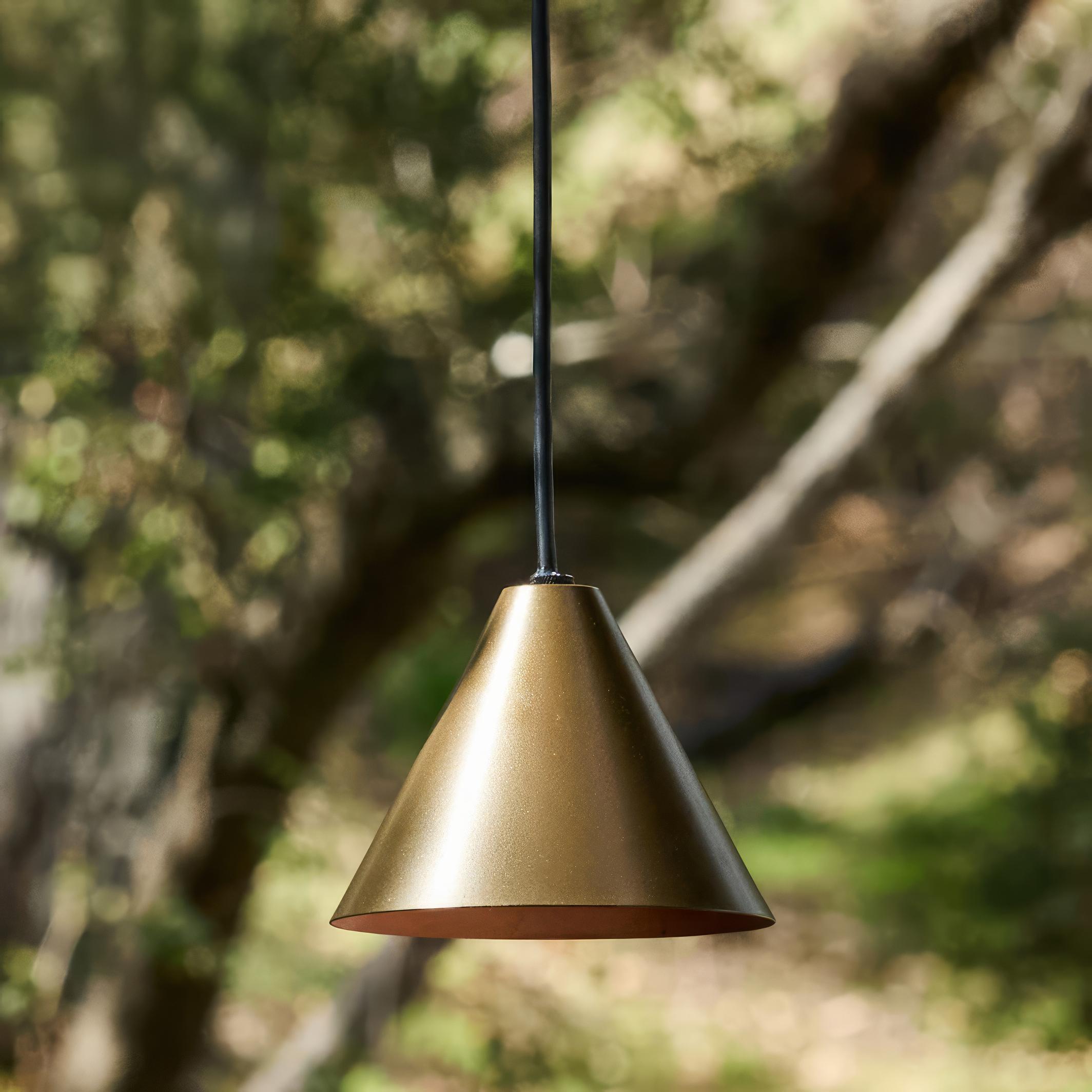 Scandinavian Modern Hans-Agne Jakobsson 'Mini-Tratten' Outdoor Pendant in Brown For Sale