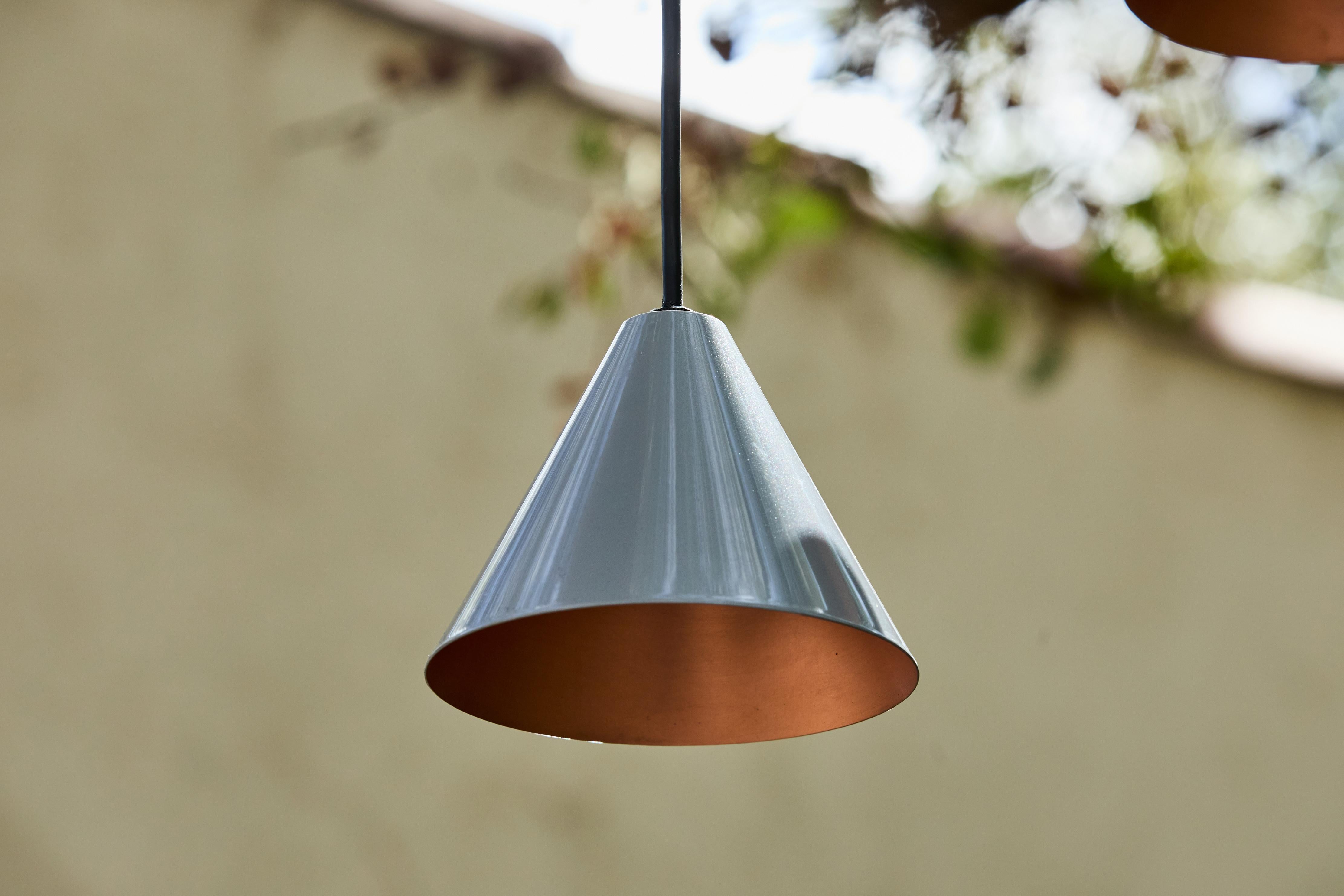 Swedish Hans-Agne Jakobsson 'Mini-Tratten' Outdoor Pendant in Silver For Sale