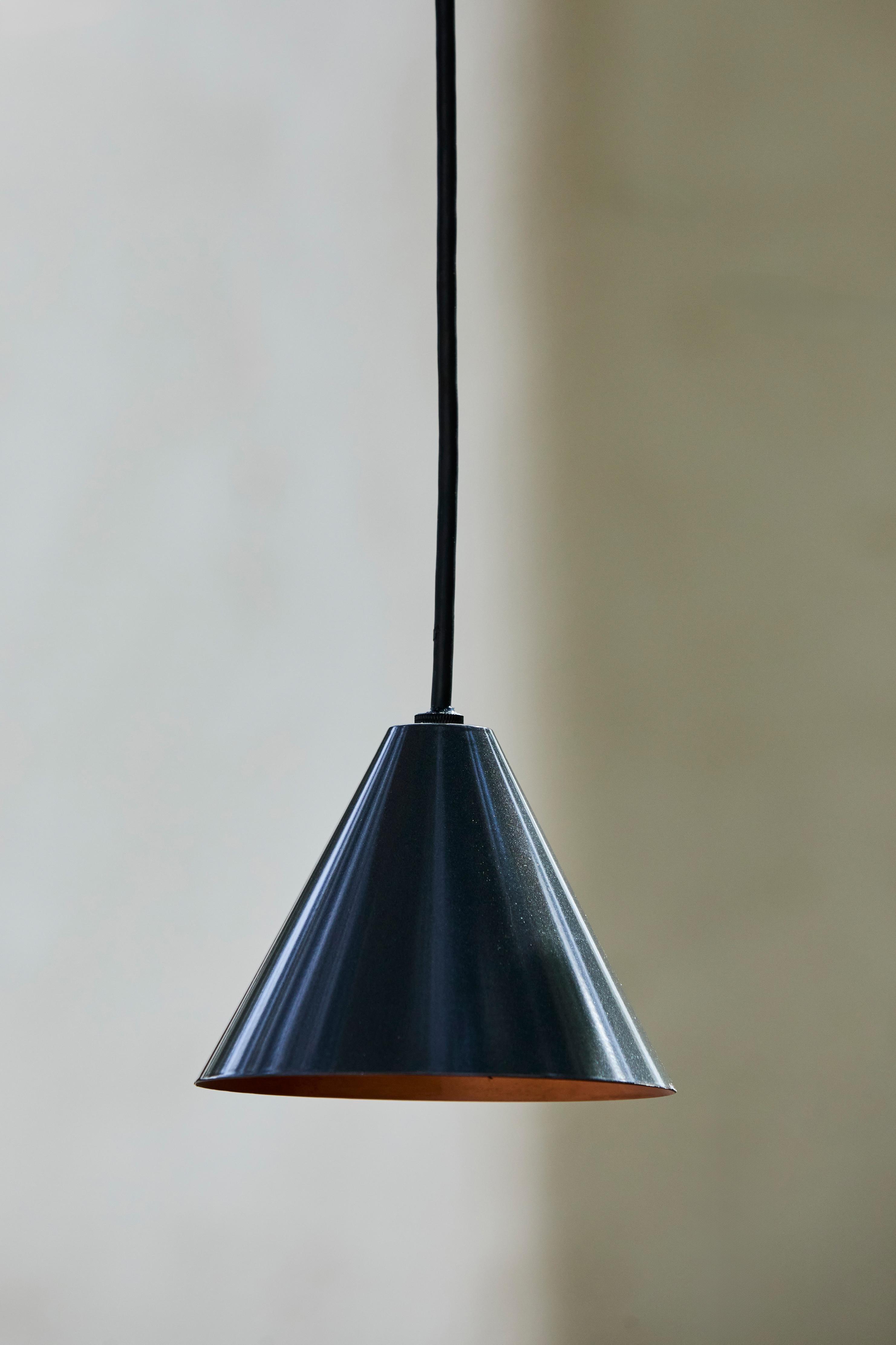 Scandinavian Modern Hans-Agne Jakobsson 'Mini-Tratten' Outdoor Pendant in Steel For Sale