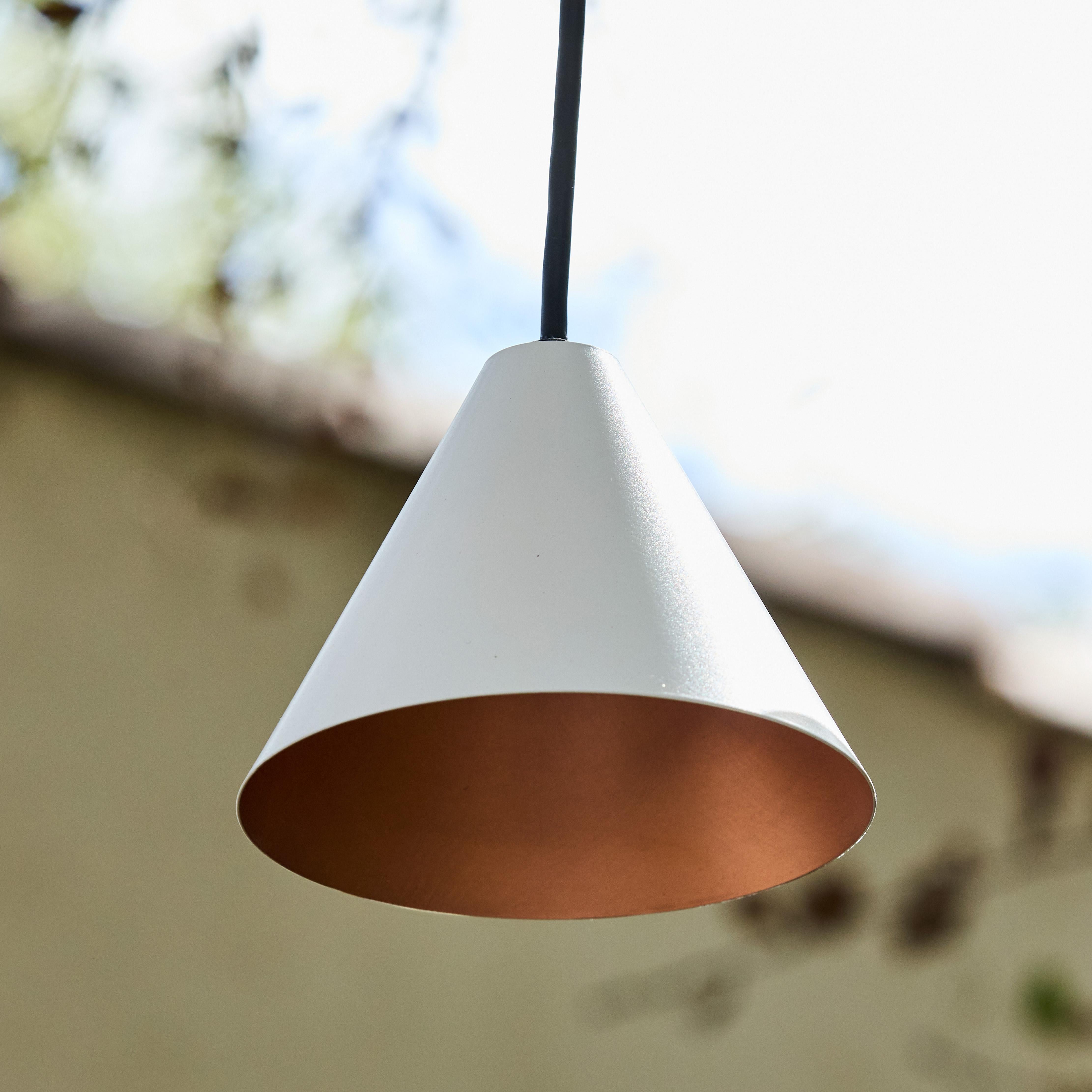 Scandinavian Modern Hans-Agne Jakobsson 'Mini-Tratten' Outdoor Pendant in White For Sale