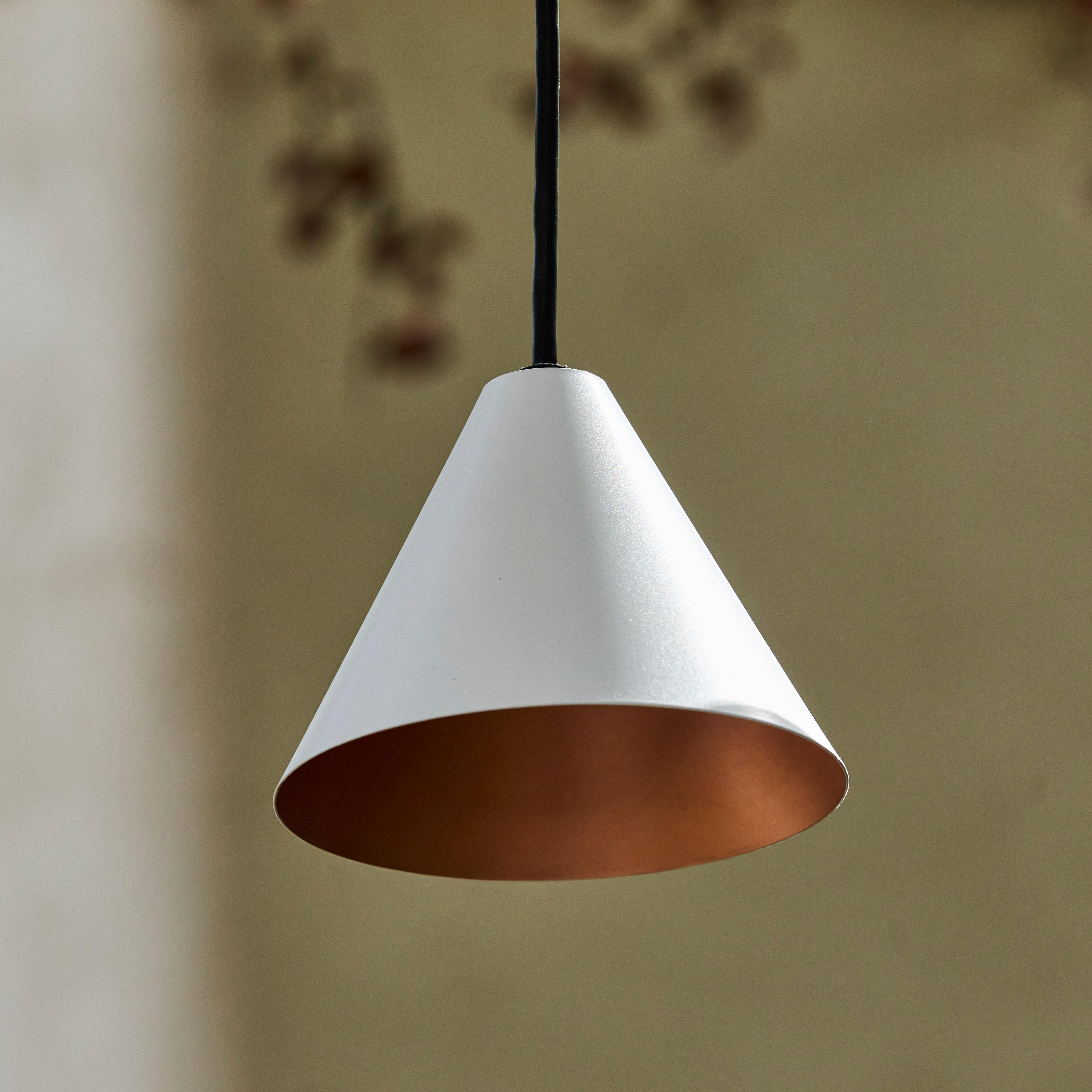 Swedish Hans-Agne Jakobsson 'Mini-Tratten' Outdoor Pendant in White For Sale