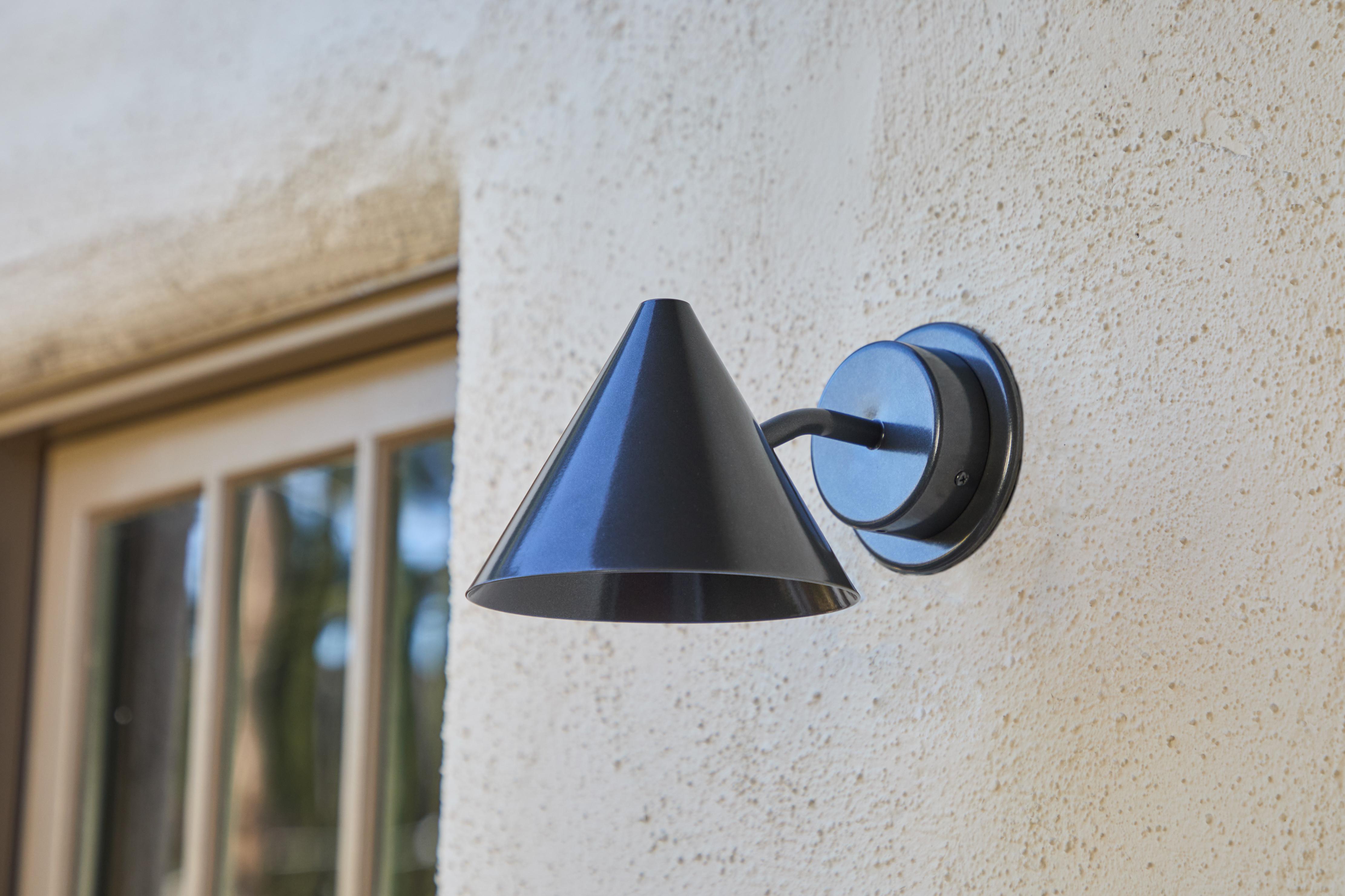 Swedish Hans-Agne Jakobsson 'Mini-Tratten' Outdoor Sconce in Painted Steel For Sale