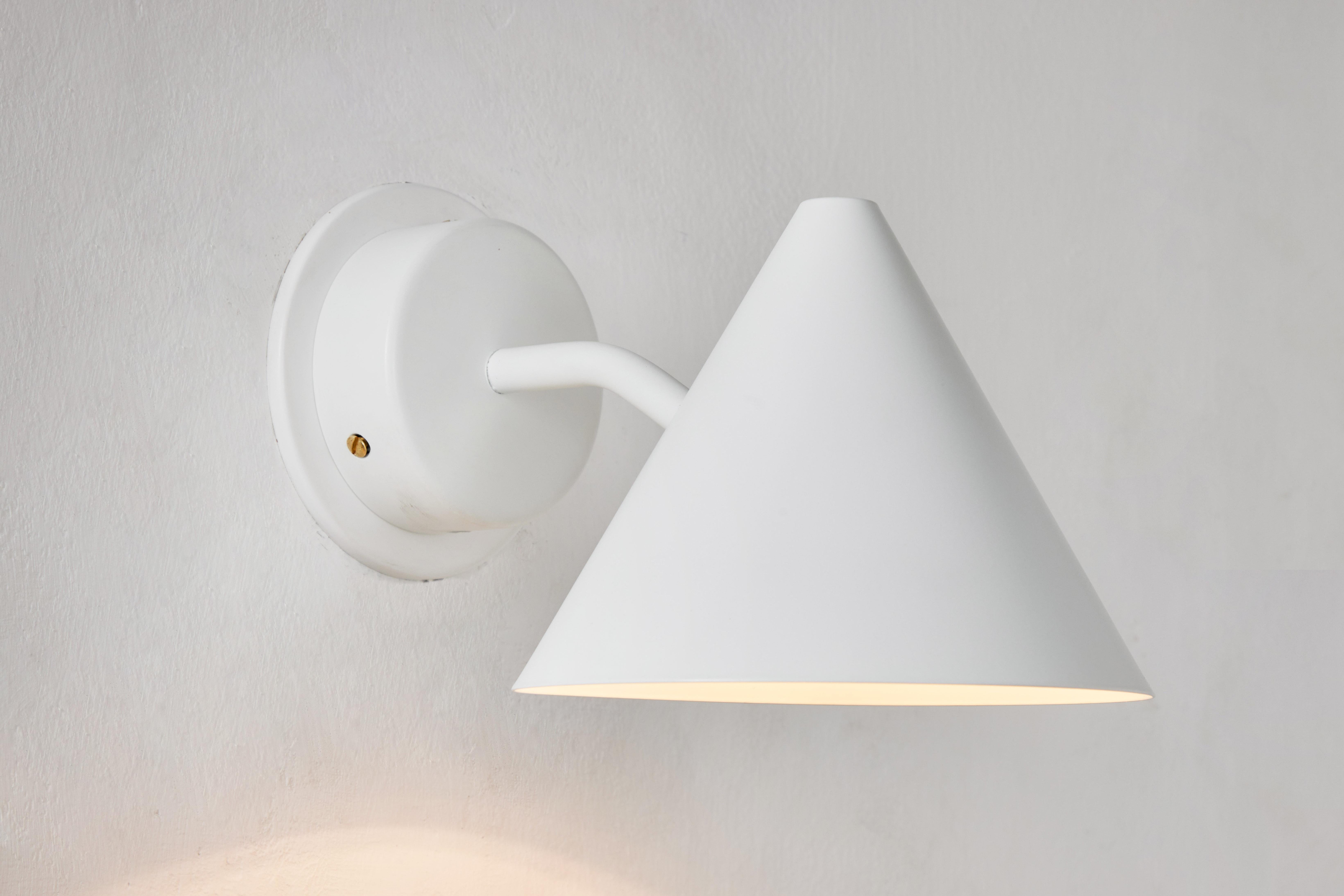Swedish Hans-Agne Jakobsson 'Mini-Tratten' Outdoor Sconce in White For Sale