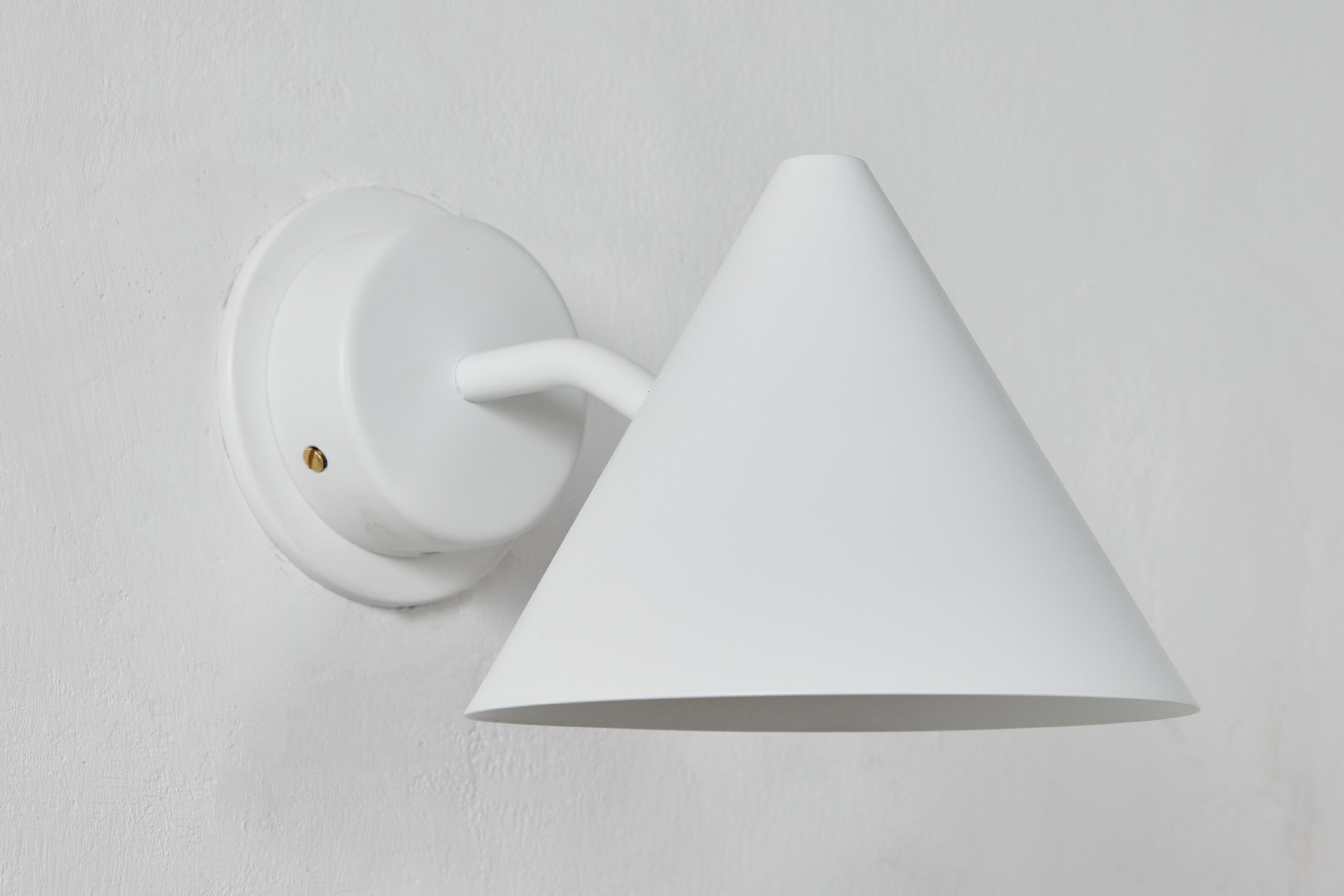 Metal Hans-Agne Jakobsson 'Mini-Tratten' Outdoor Sconce in White For Sale