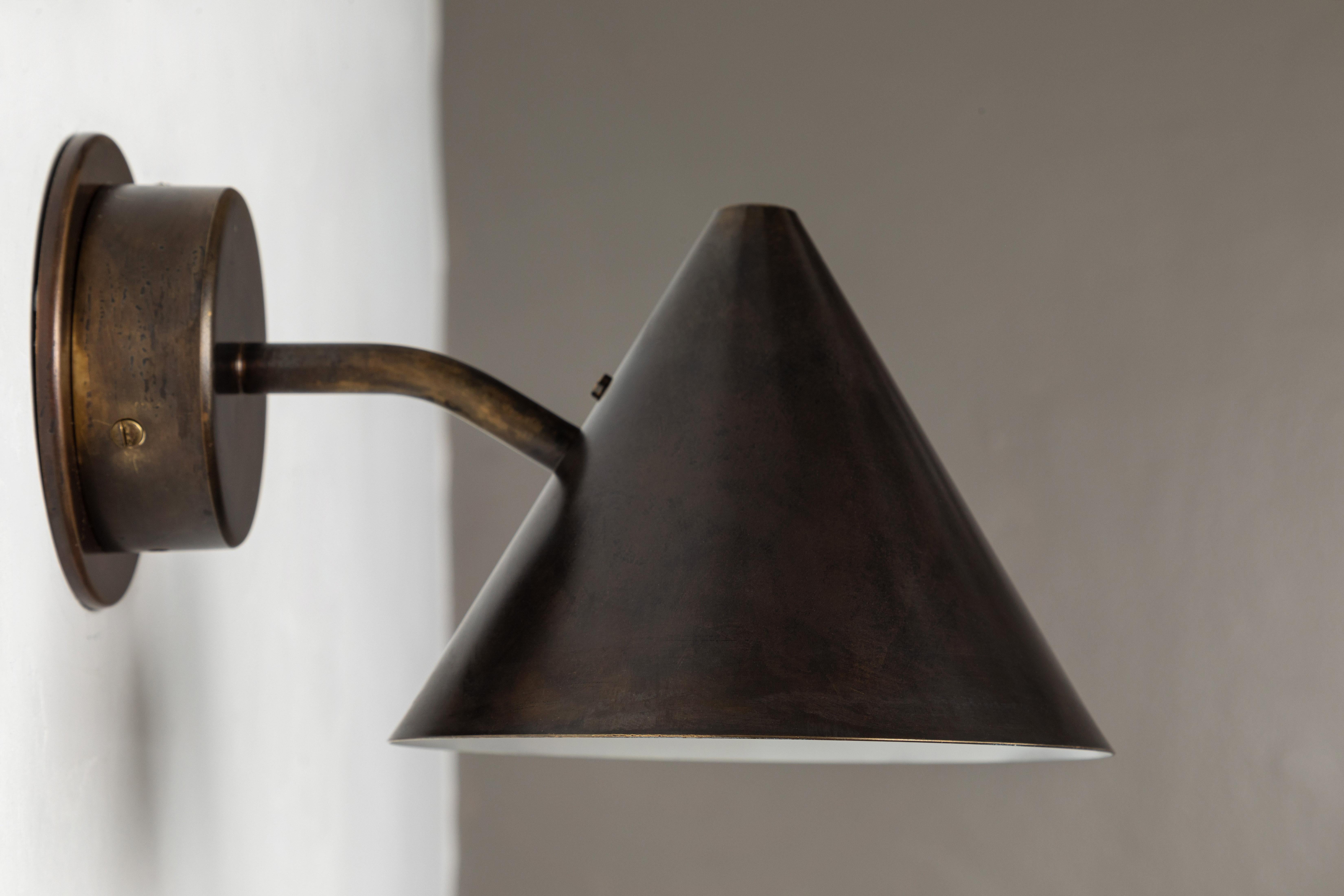 Hans-Agne Jakobsson 'Mini-Tratten' Dark Brown Patinated Outdoor Sconce For Sale 5