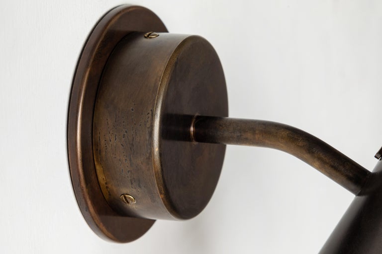 Hans-Agne Jakobsson 'Mini-Tratten' Dark Brown Patinated Outdoor Sconce For Sale 7