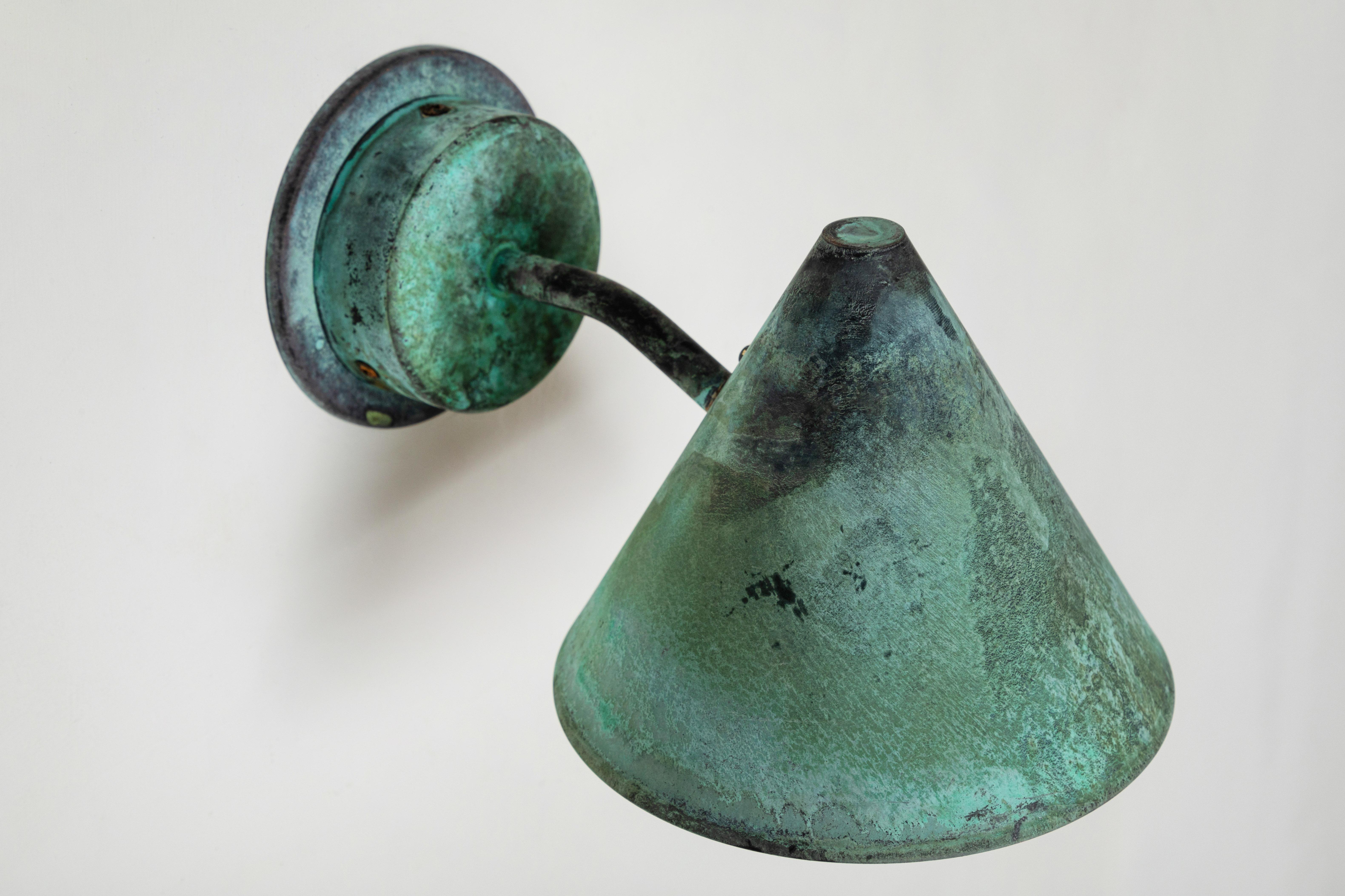 Hans-Agne Jakobsson 'Mini-Tratten' Verdigris Patinated Outdoor Sconce For Sale 1