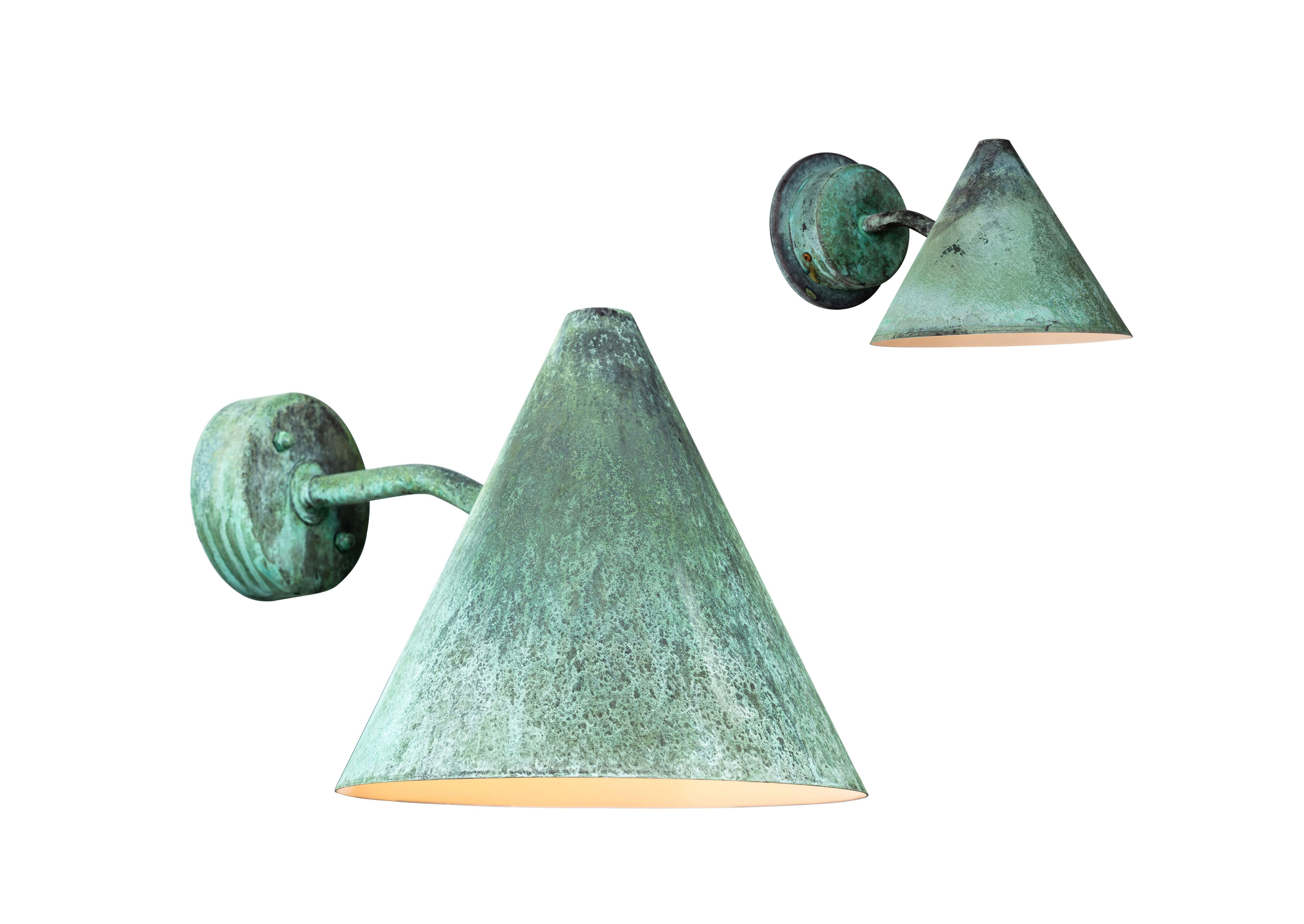 Hans-Agne Jakobsson 'Mini-Tratten' Verdigris Patinated Outdoor Sconce For Sale 6