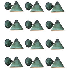 Hans-Agne Jakobsson 'Mini-Tratten' Patinated Copper Outdoor Sconces