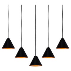 Hans-Agne Jakobsson 'Mini-Tratten' Pendant in Black for Örsjö