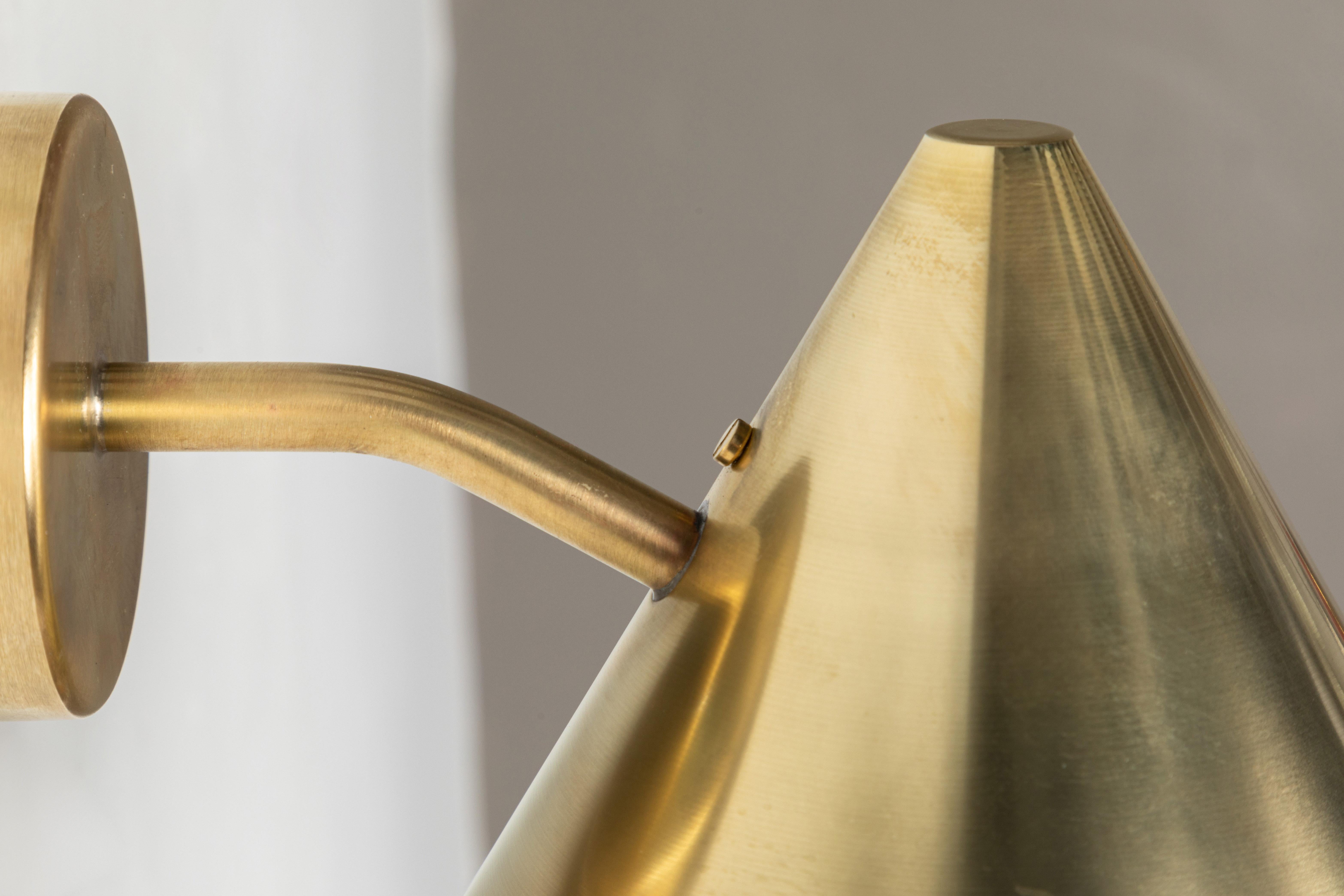 Hans-Agne Jakobsson 'Mini-Tratten' Polished Brass Outdoor Sconce For Sale 4