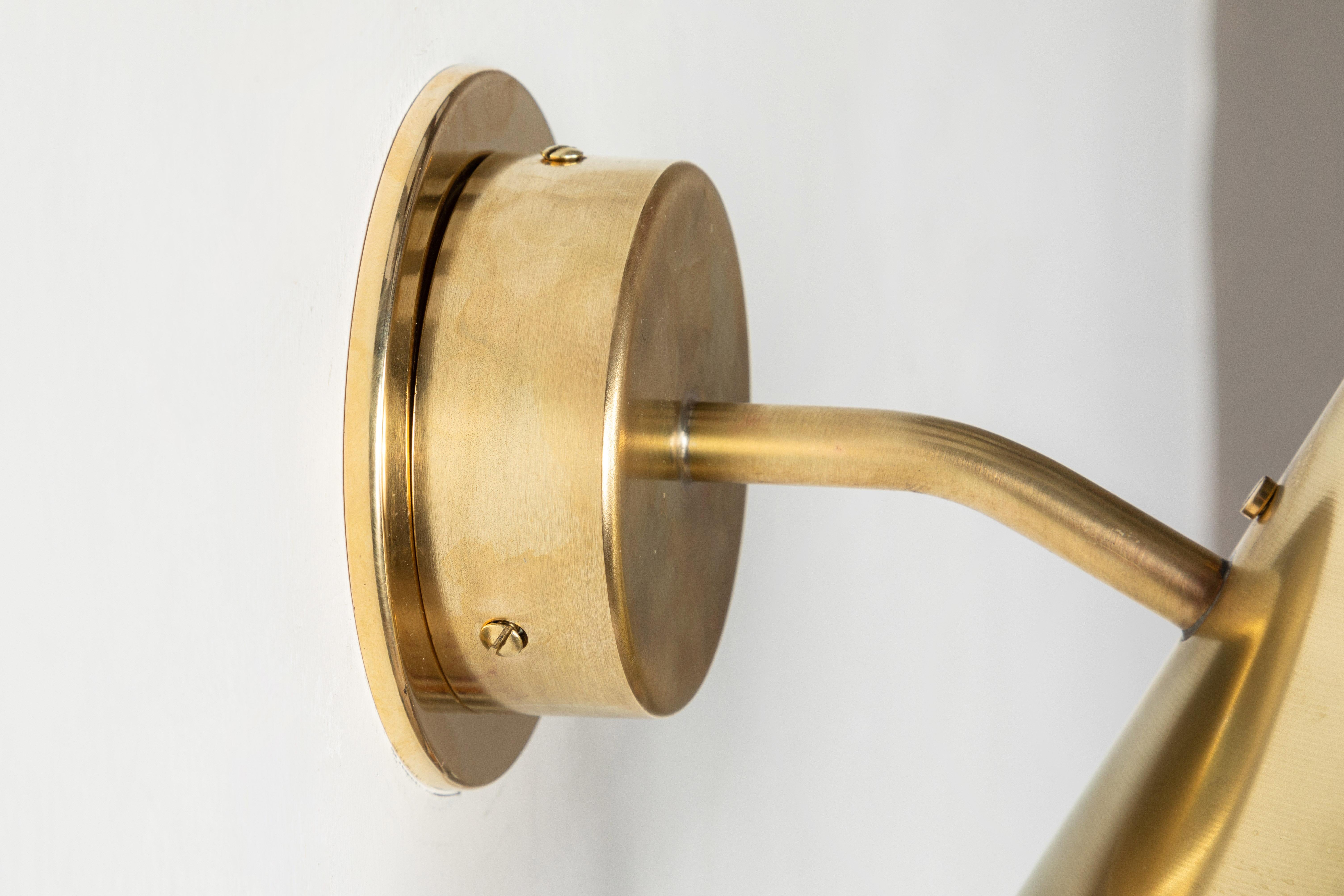 Hans-Agne Jakobsson 'Mini-Tratten' Polished Brass Outdoor Sconce For Sale 5