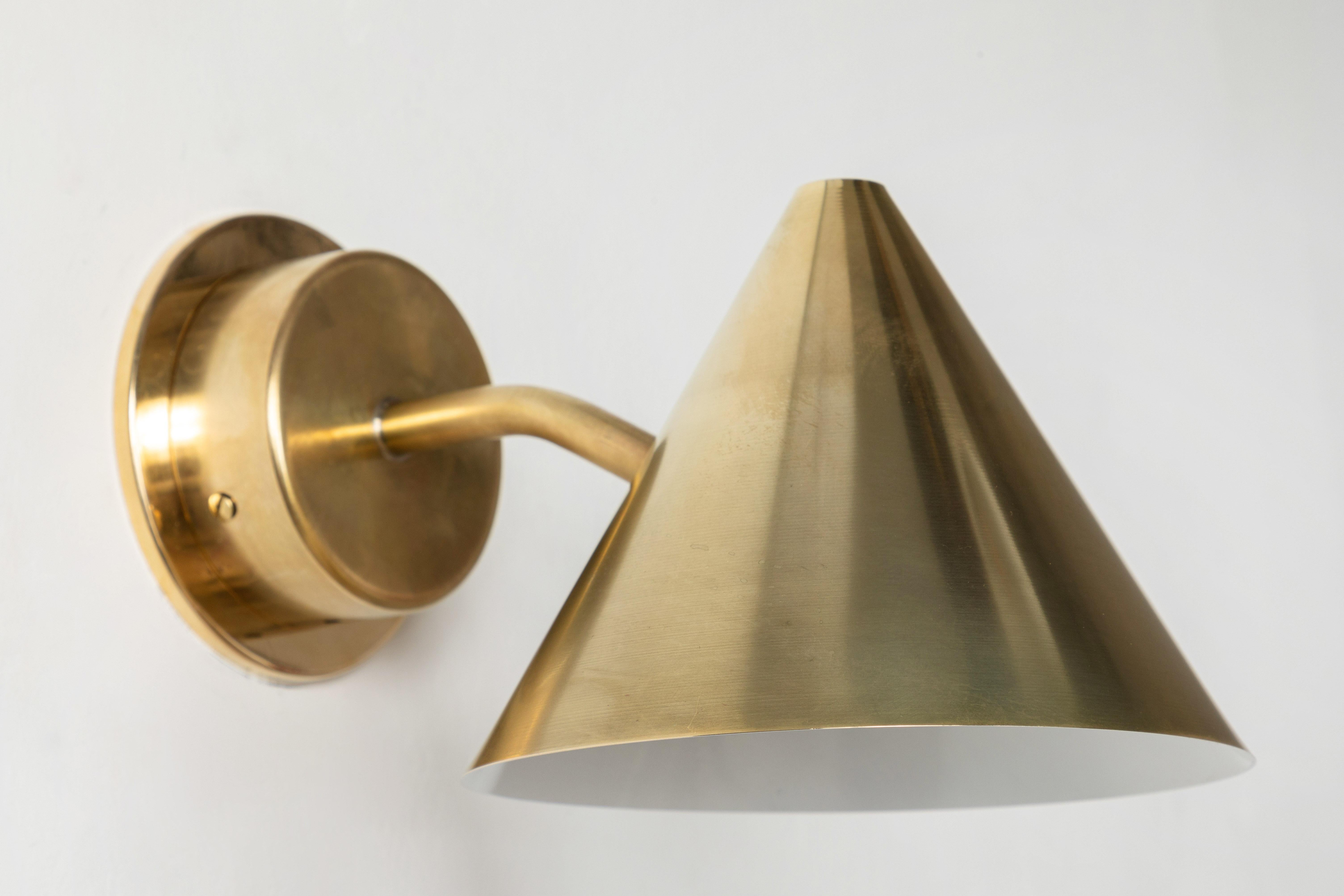 Hans-Agne Jakobsson 'Mini-Tratten' Raw Brass Outdoor Sconce For Sale 2