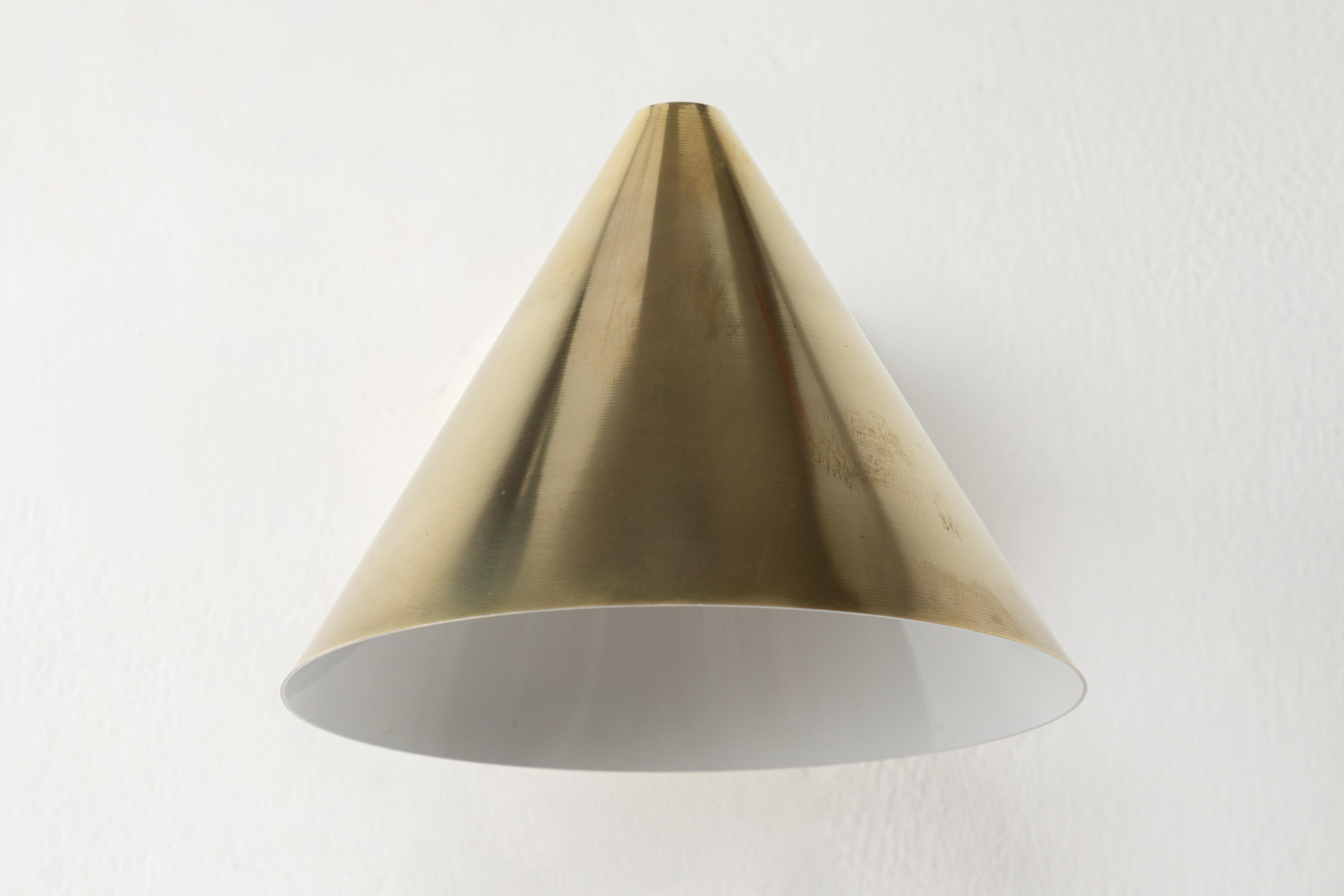 Hans-Agne Jakobsson 'Mini-Tratten' Raw Brass Outdoor Sconce In New Condition For Sale In Glendale, CA