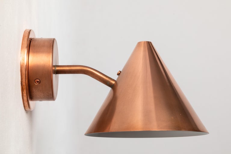 Hans-Agne Jakobsson 'Mini-Tratten' Polished Copper Outdoor Sconce For Sale 3