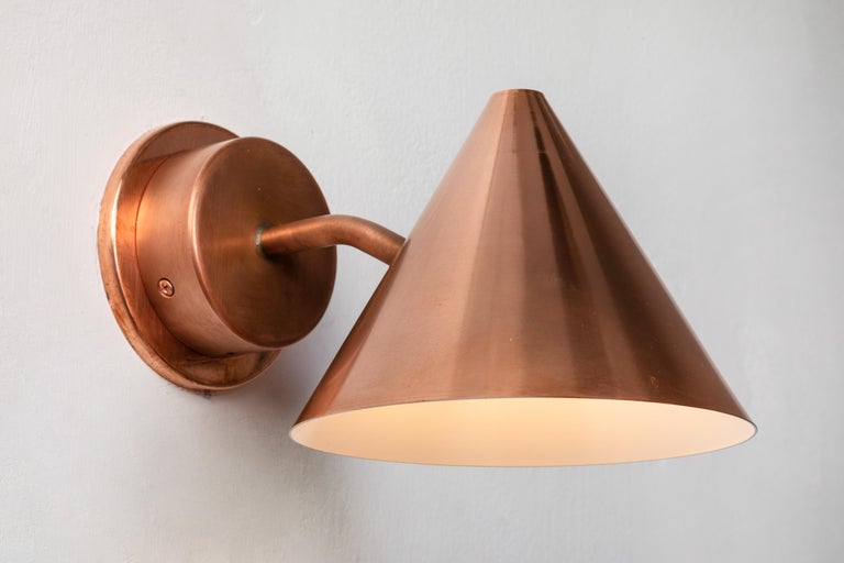 Contemporary Hans-Agne Jakobsson 'Mini-Tratten' Polished Copper Outdoor Sconce For Sale