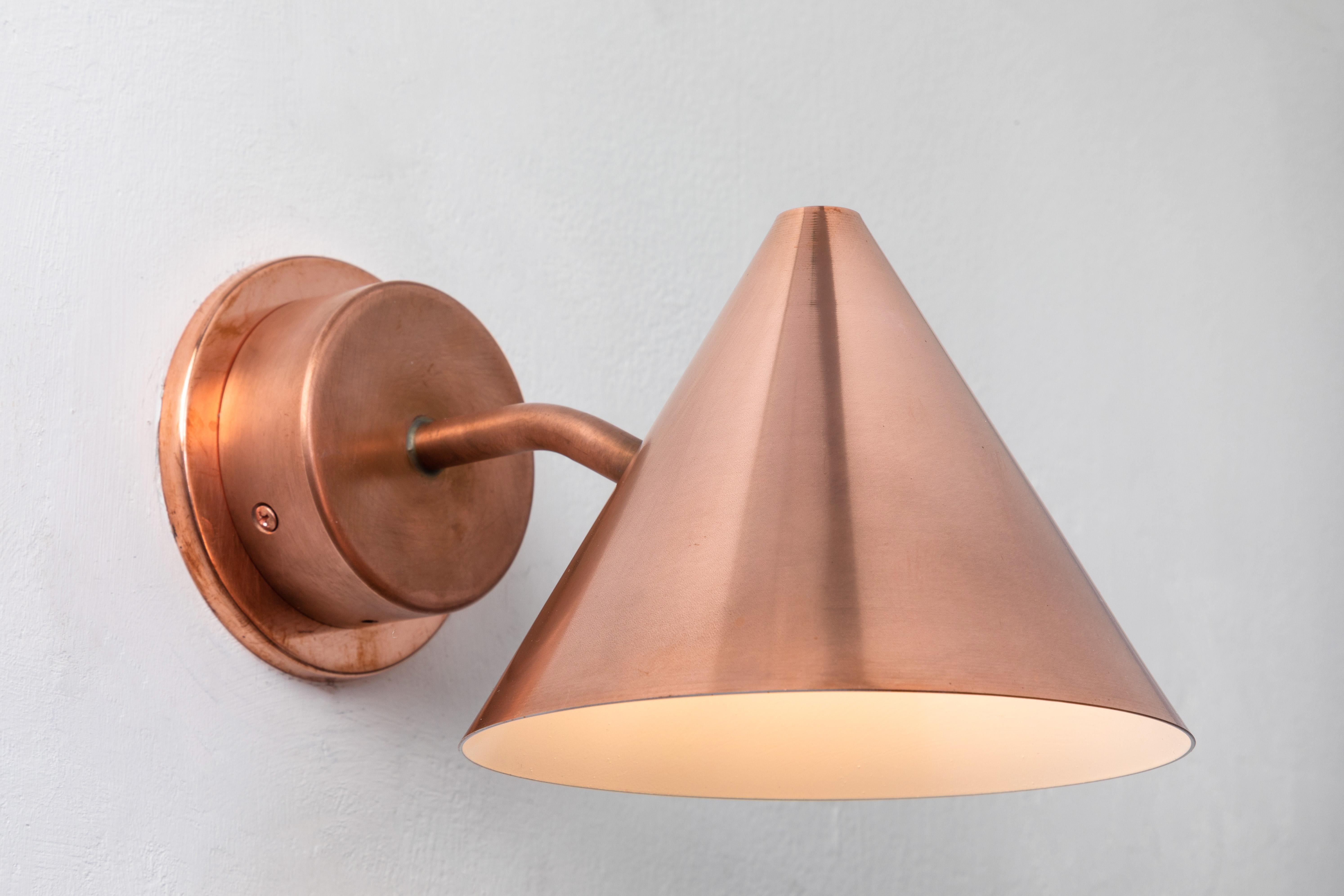 Hans-Agne Jakobsson 'Mini-Tratten' Raw Copper Outdoor Sconce In New Condition For Sale In Glendale, CA