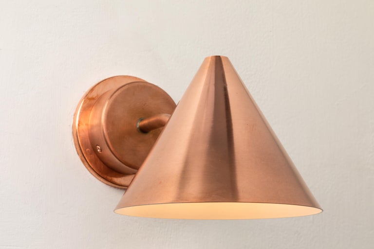 Hans-Agne Jakobsson 'Mini-Tratten' Polished Copper Outdoor Sconce For Sale 1