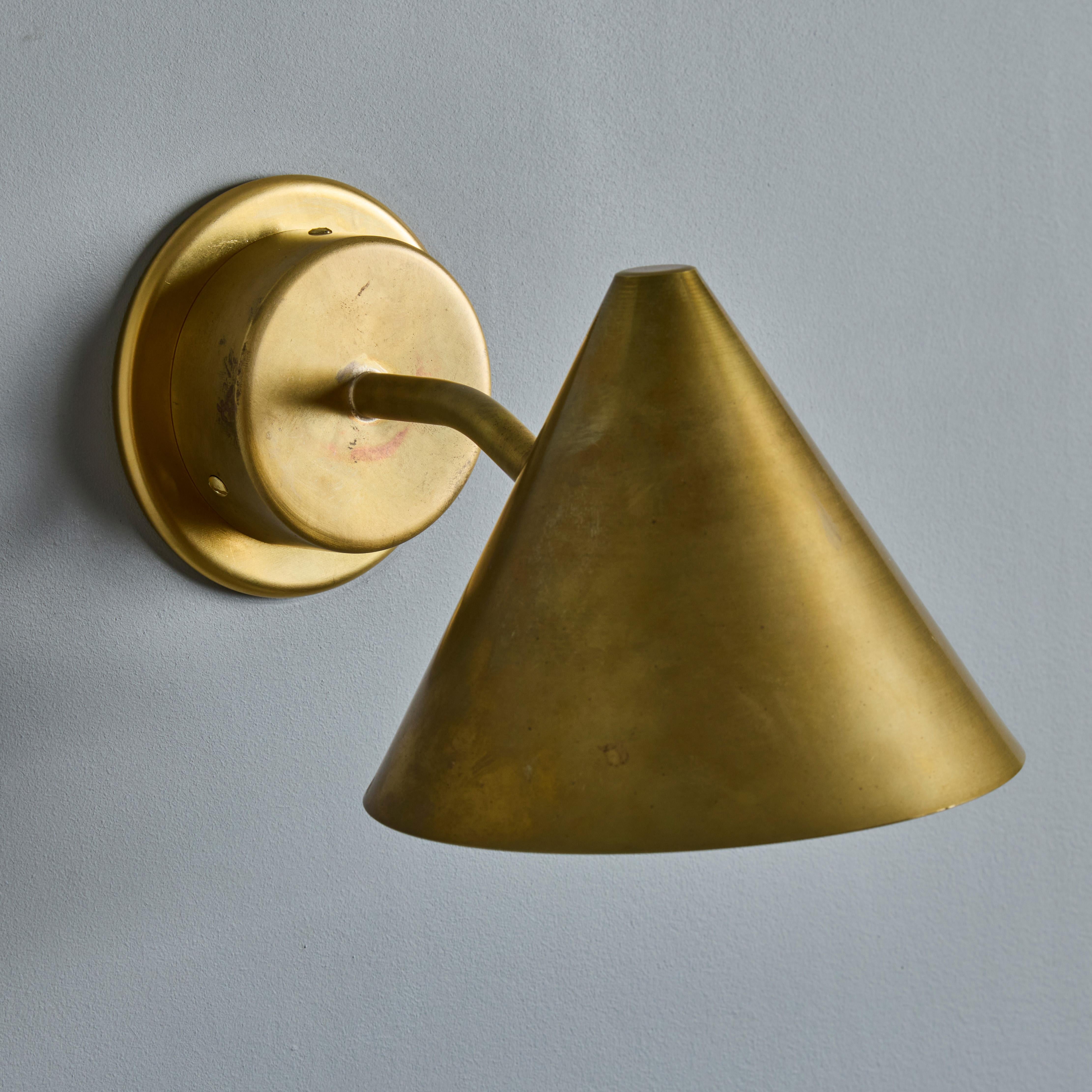 Hans-Agne Jakobsson 'Mini-Tratten' Raw Brass Outdoor Sconce For Sale 4