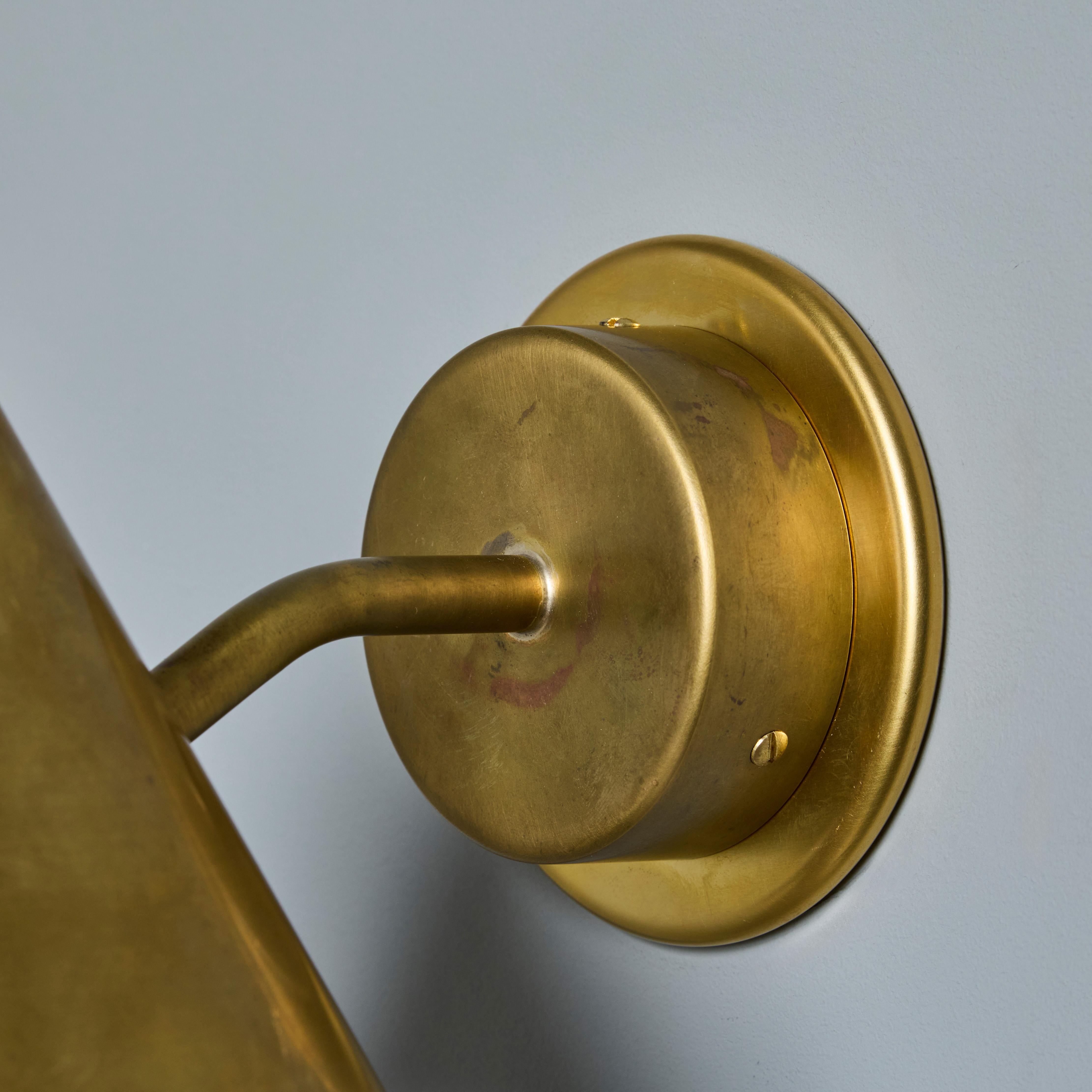 Hans-Agne Jakobsson 'Mini-Tratten' Raw Brass Outdoor Sconce For Sale 5