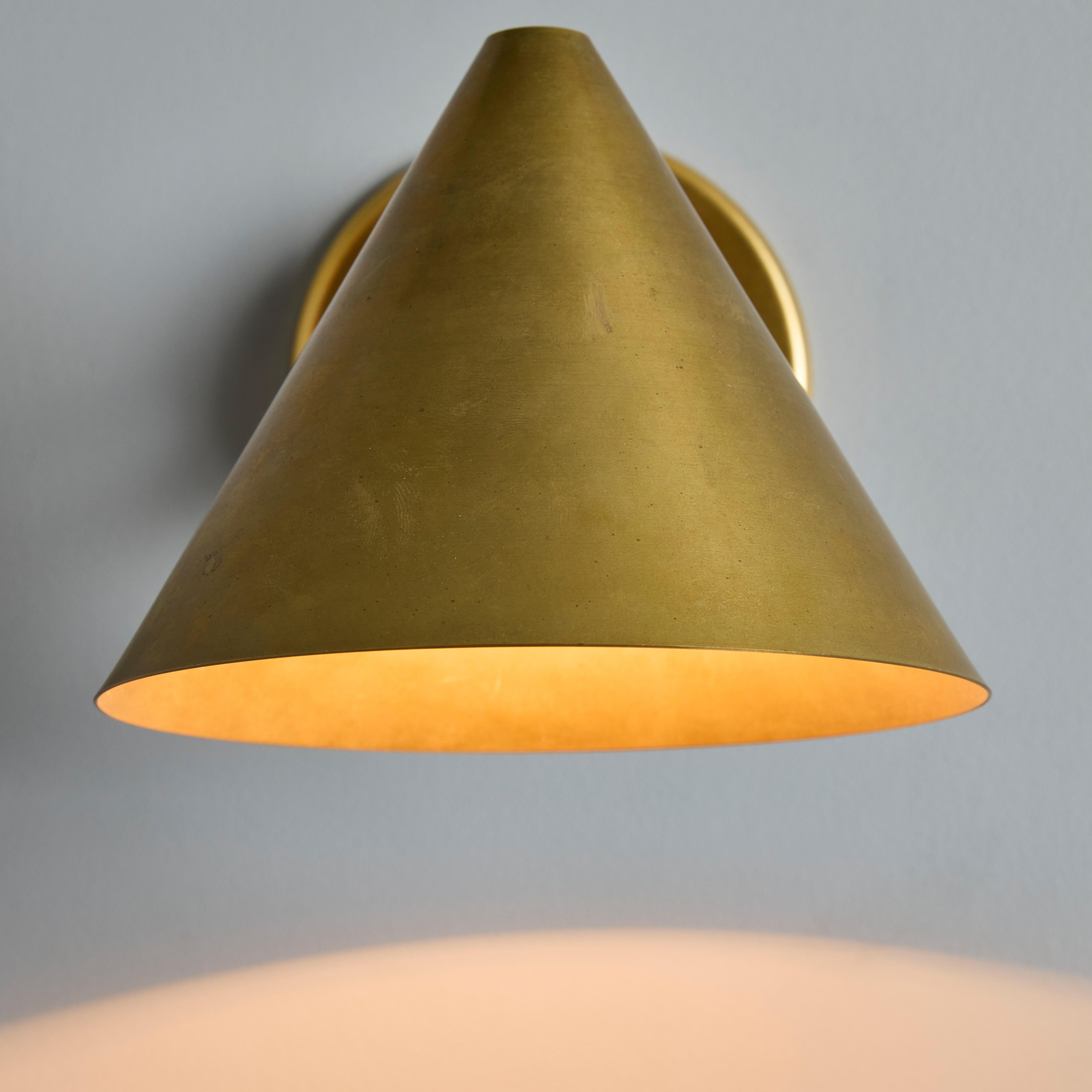 Hans-Agne Jakobsson 'Mini-Tratten' Raw Brass Outdoor Sconce For Sale 1