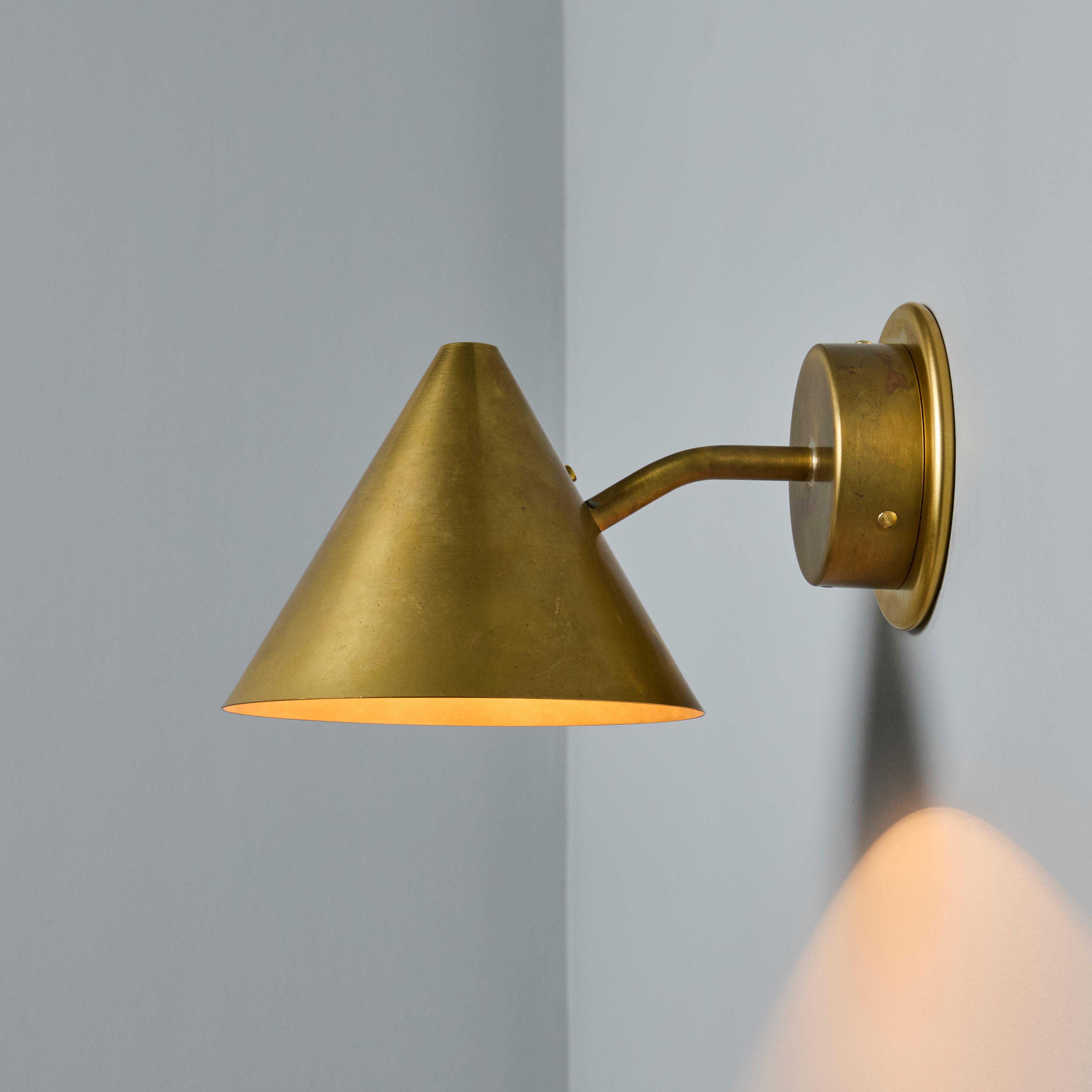 Hans-Agne Jakobsson 'Mini-Tratten' Raw Brass Outdoor Sconce For Sale 2