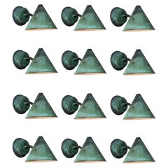 Hans-Agne Jakobsson 'Mini-Tratten' Verdigris Patinated Outdoor Sconce