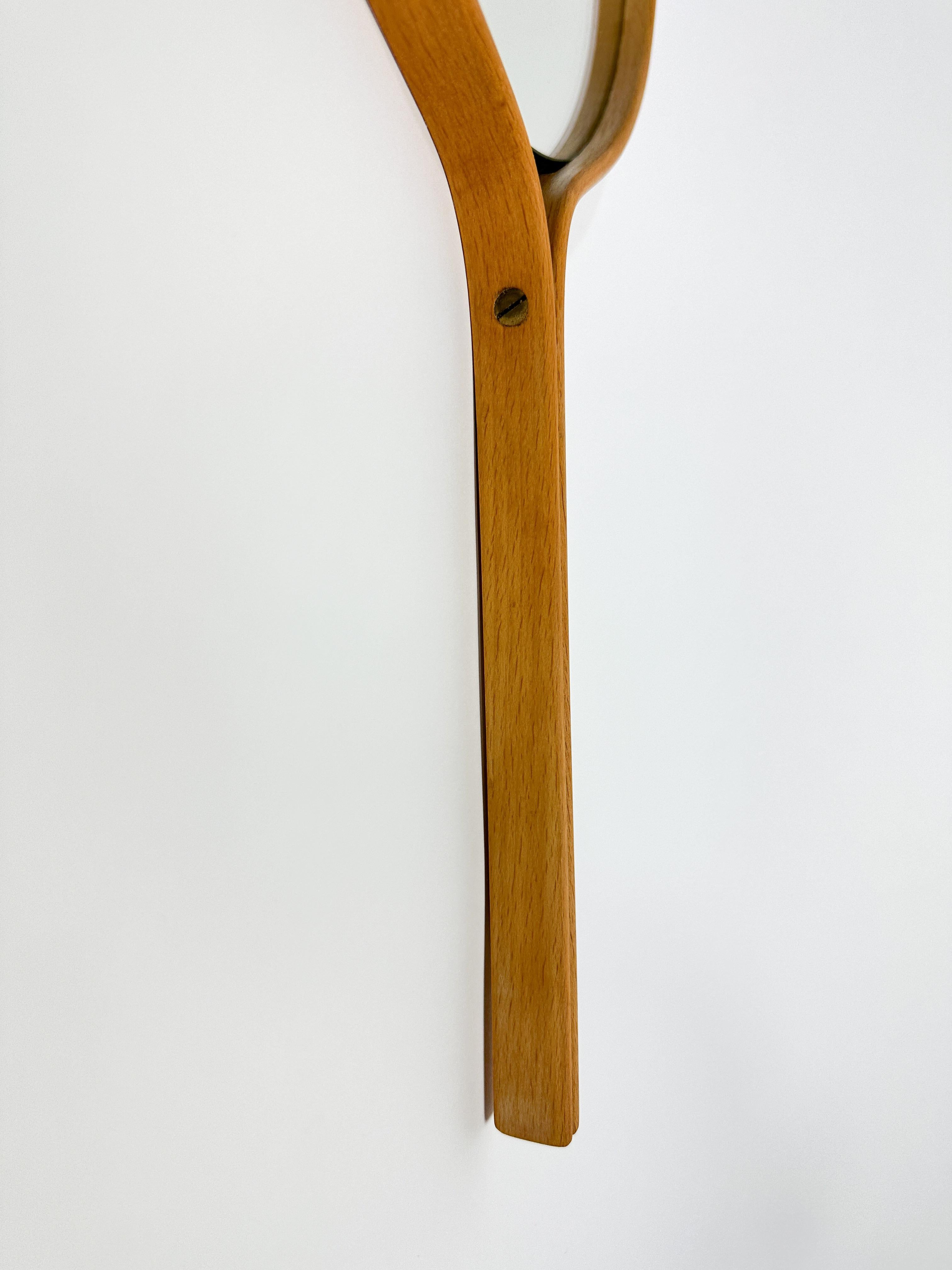 Hans-Agne Jakobsson Spiegel Buche Holz & Messing Schweden 1950er Jahre im Angebot 4