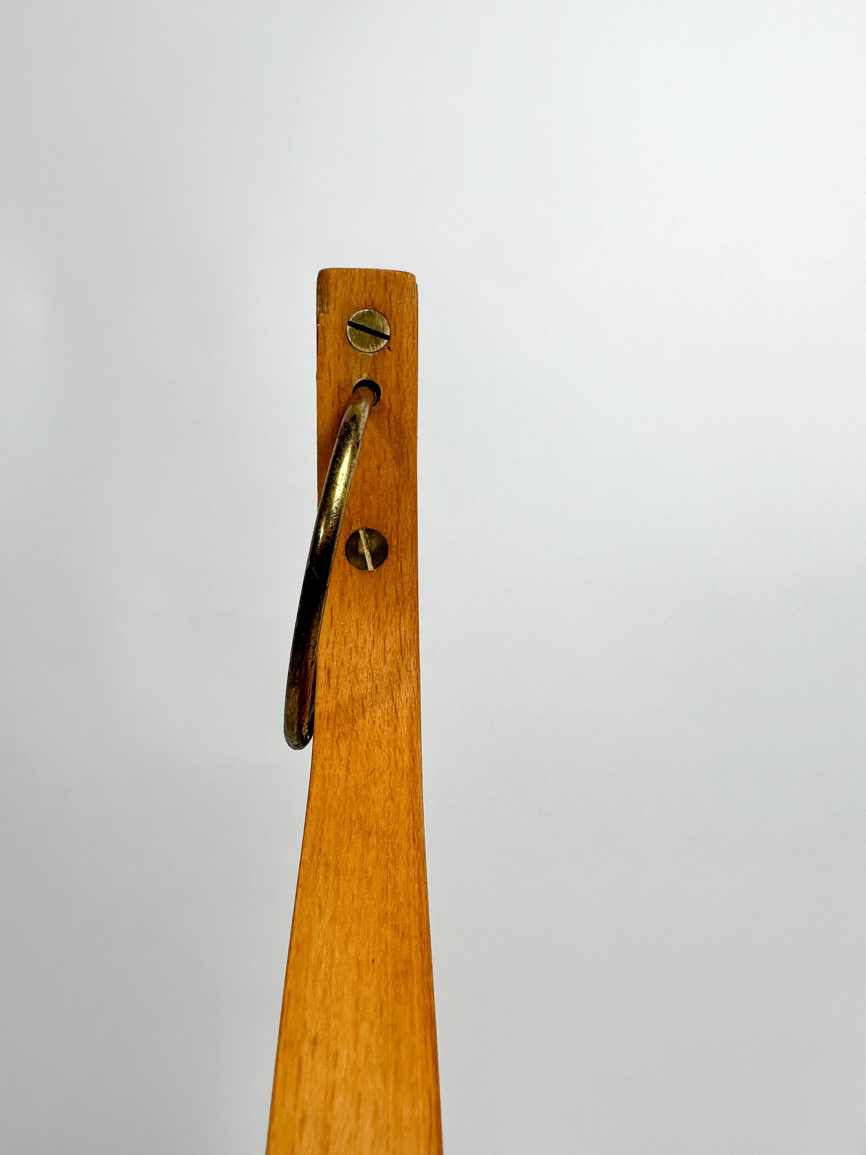 Hans-Agne Jakobsson Spiegel Buche Holz & Messing Schweden 1950er Jahre im Angebot 2