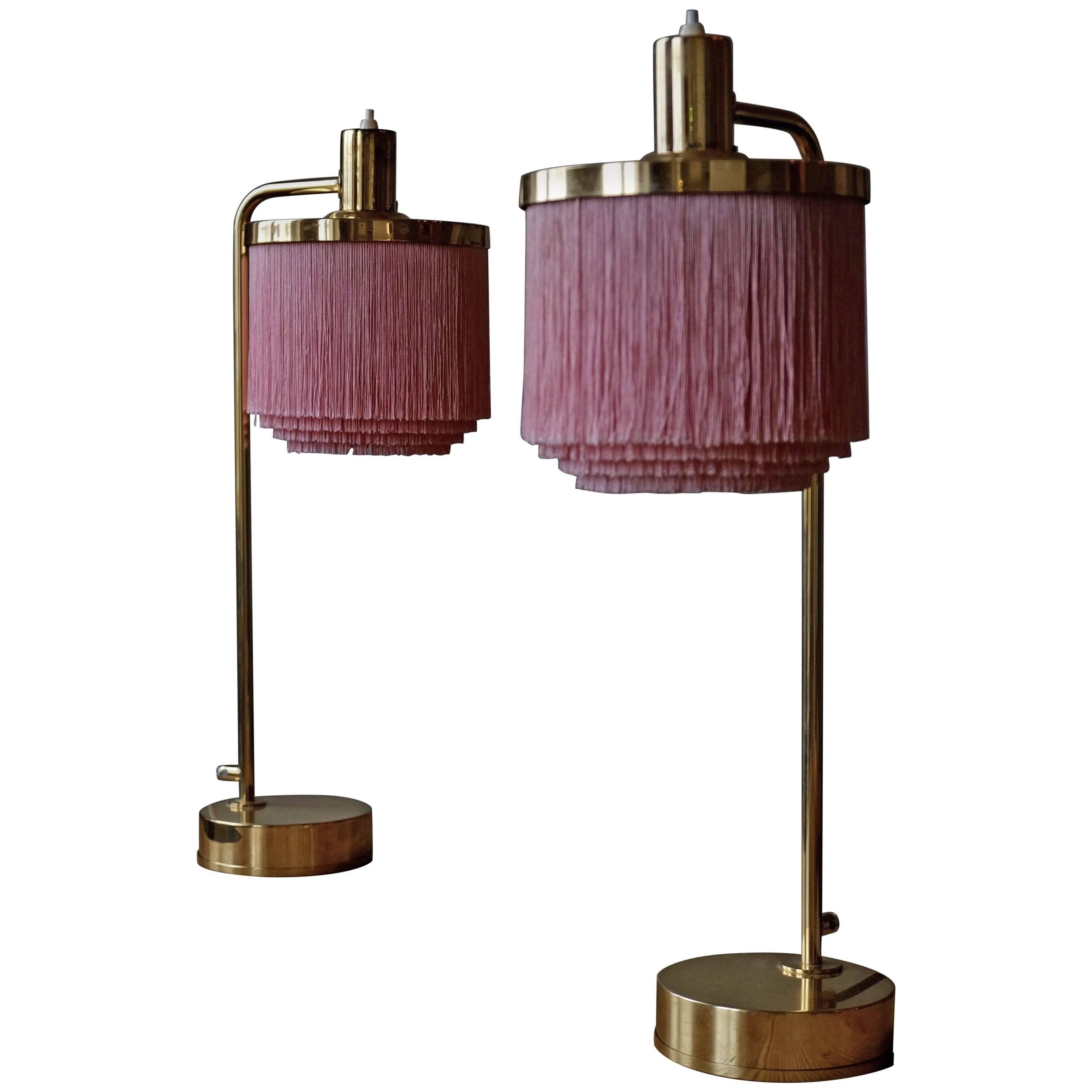 Hans-Agne Jakobsson Model B-140 Brass Table Lamps, 1960s