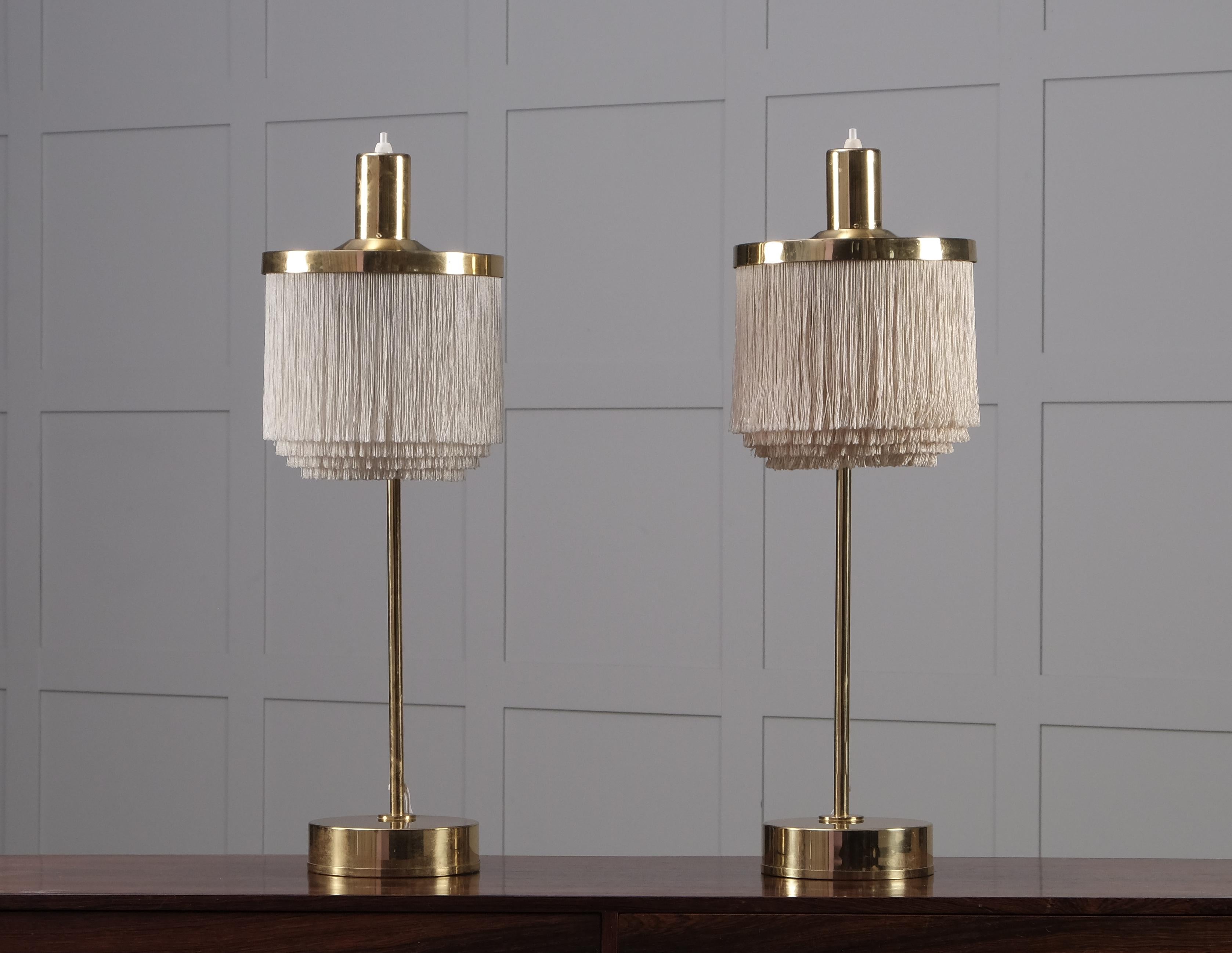 Hans-Agne Jakobsson Model B-140 Brass Table Lamps, 1960s 1