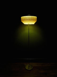 Hans-Agne Jakobsson Model G-110 Silk Fringe Brass Floor Lamp