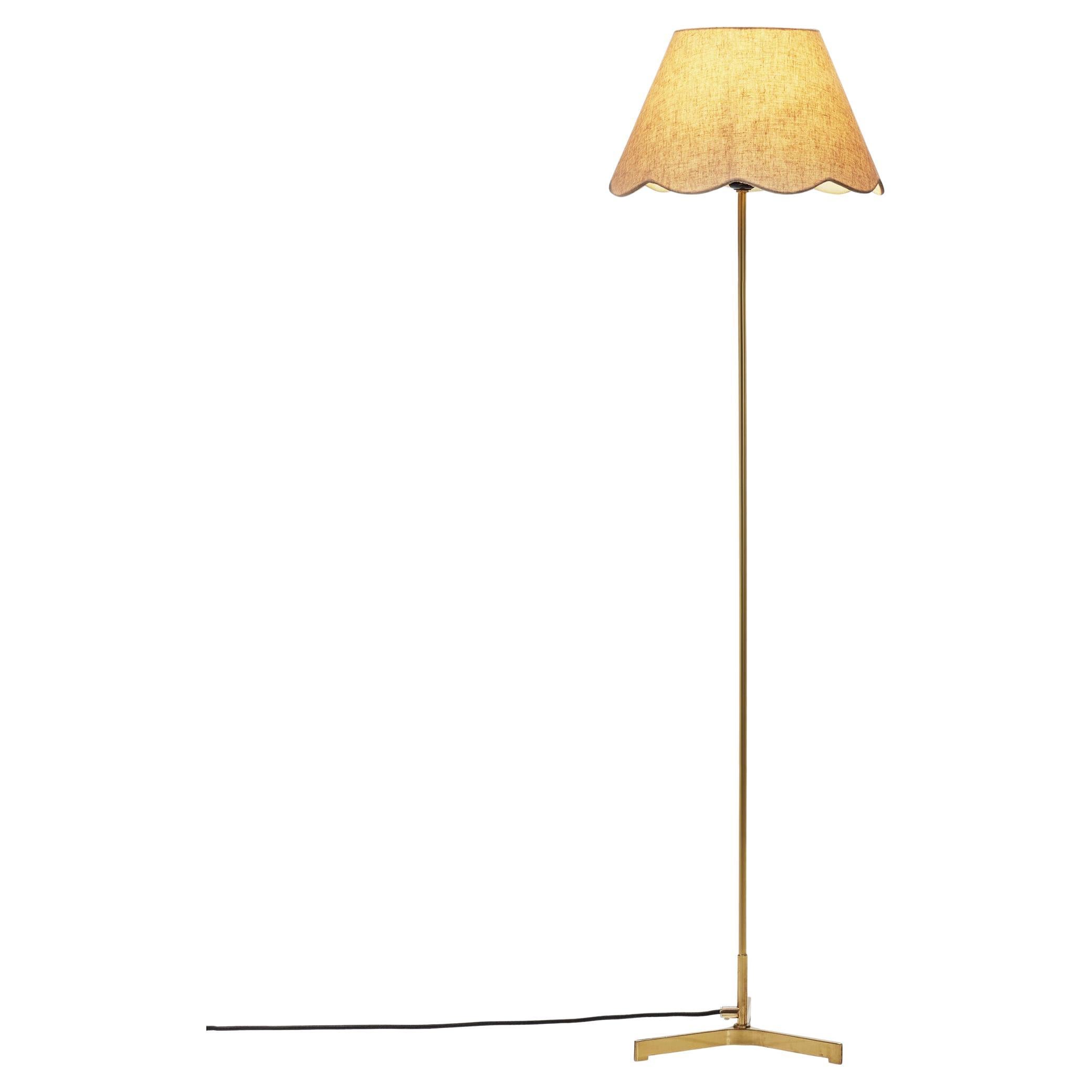 Hans-Agne Jakobsson Model "G93" Brass Floor Lamp, Sweden 1950s