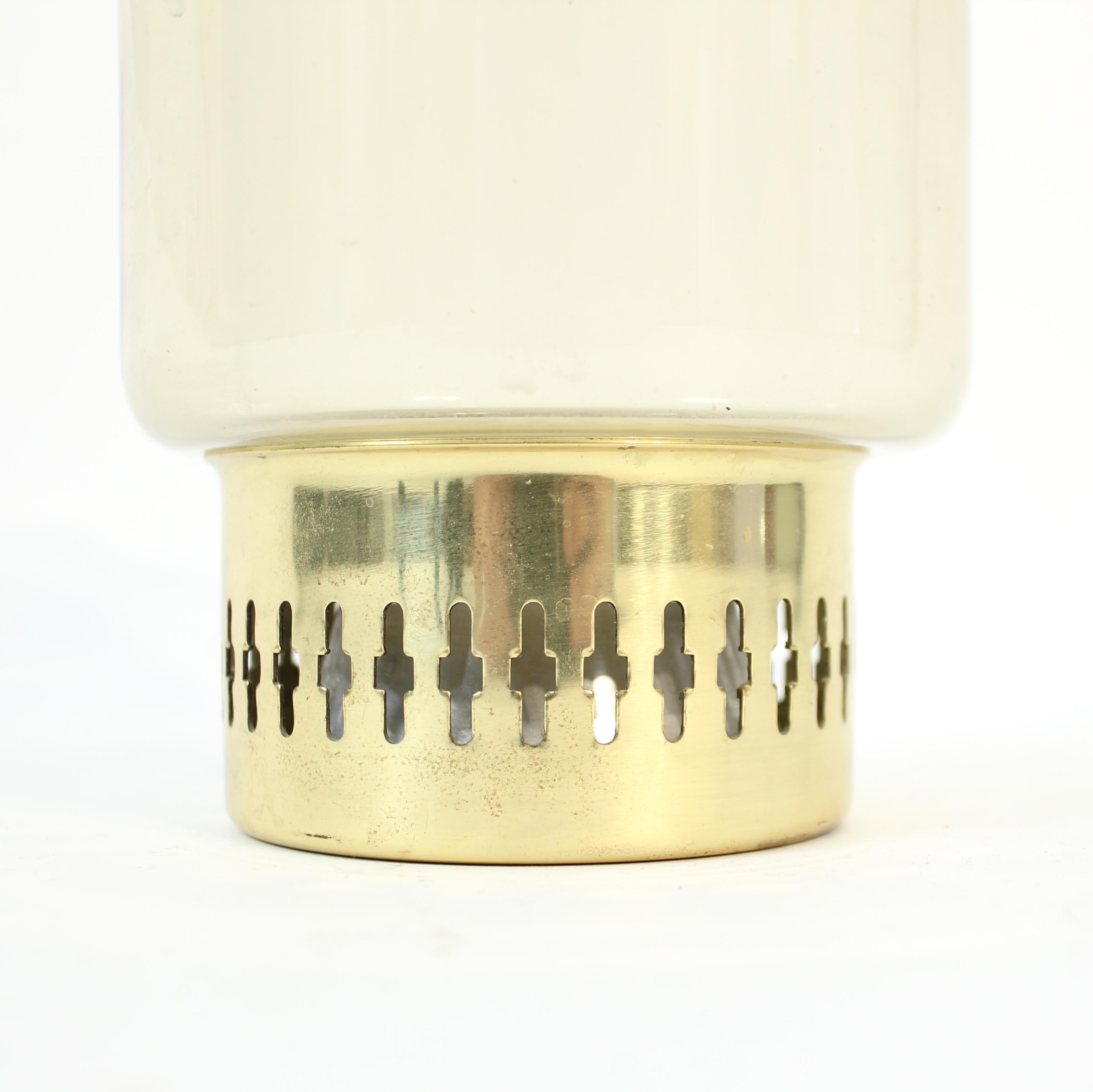 20th Century Hans-Agne Jakobsson, model L 95, brass and glass candle holder, 1960s For Sale