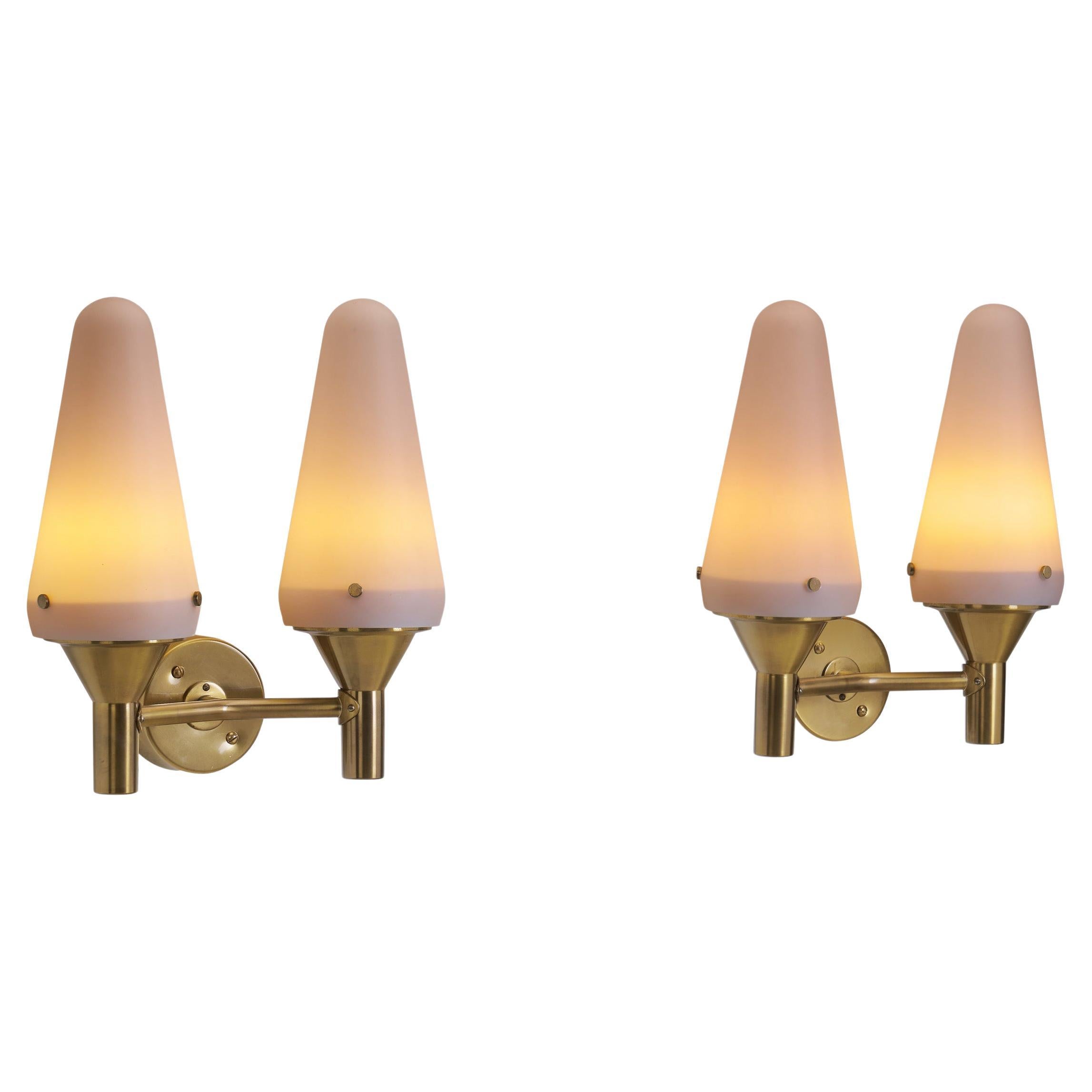 Hans-Agne Jakobsson Model "S/1554" Wall Lamps, Sweden 1950s For Sale