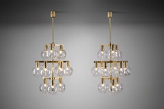 Hans-Agne Jakobsson Model “T-348/12” Ceiling Lamps, Sweden, 1960s