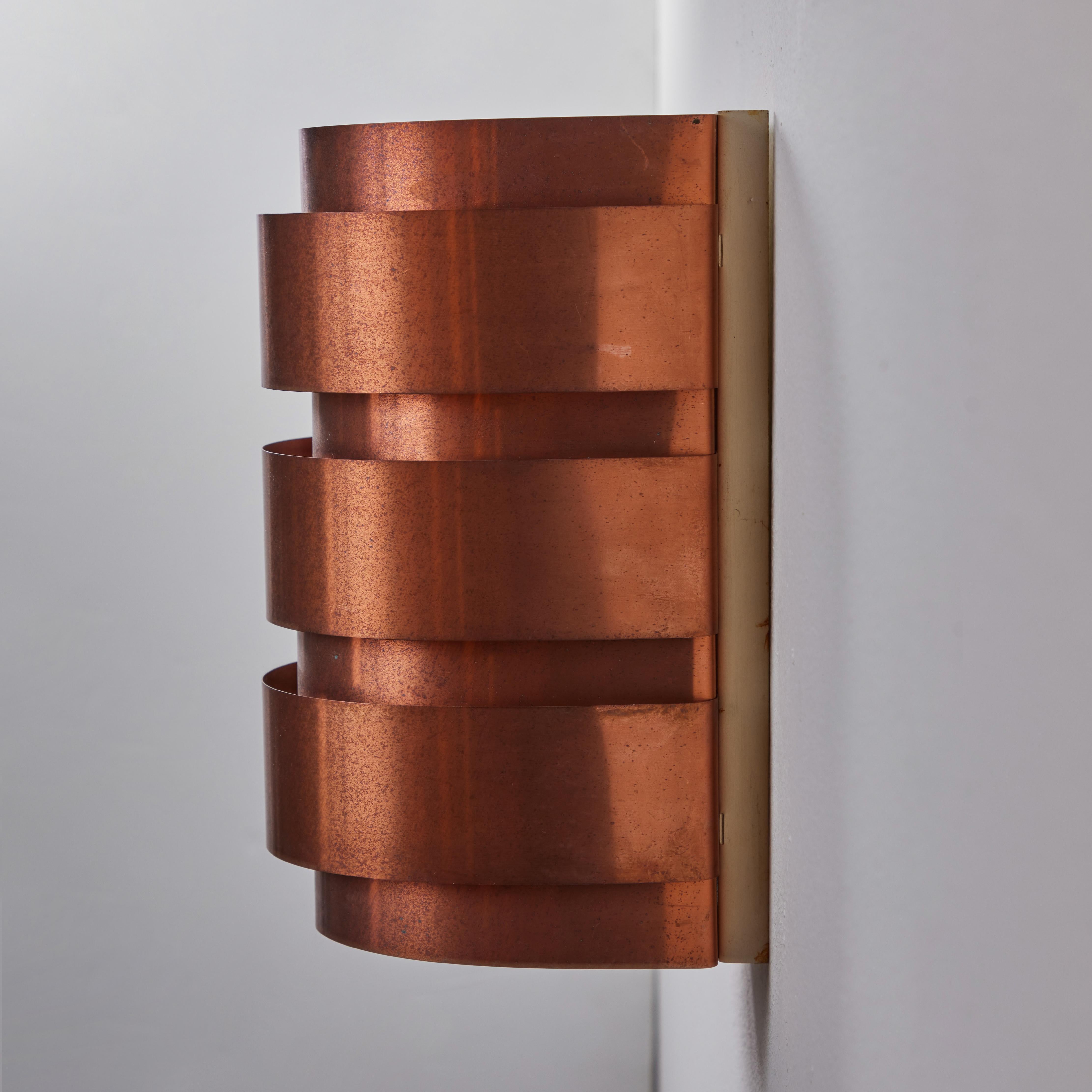 Hans-Agne Jakobsson Model V-155 Copper Sconces for Markaryd, Sweden For Sale 2