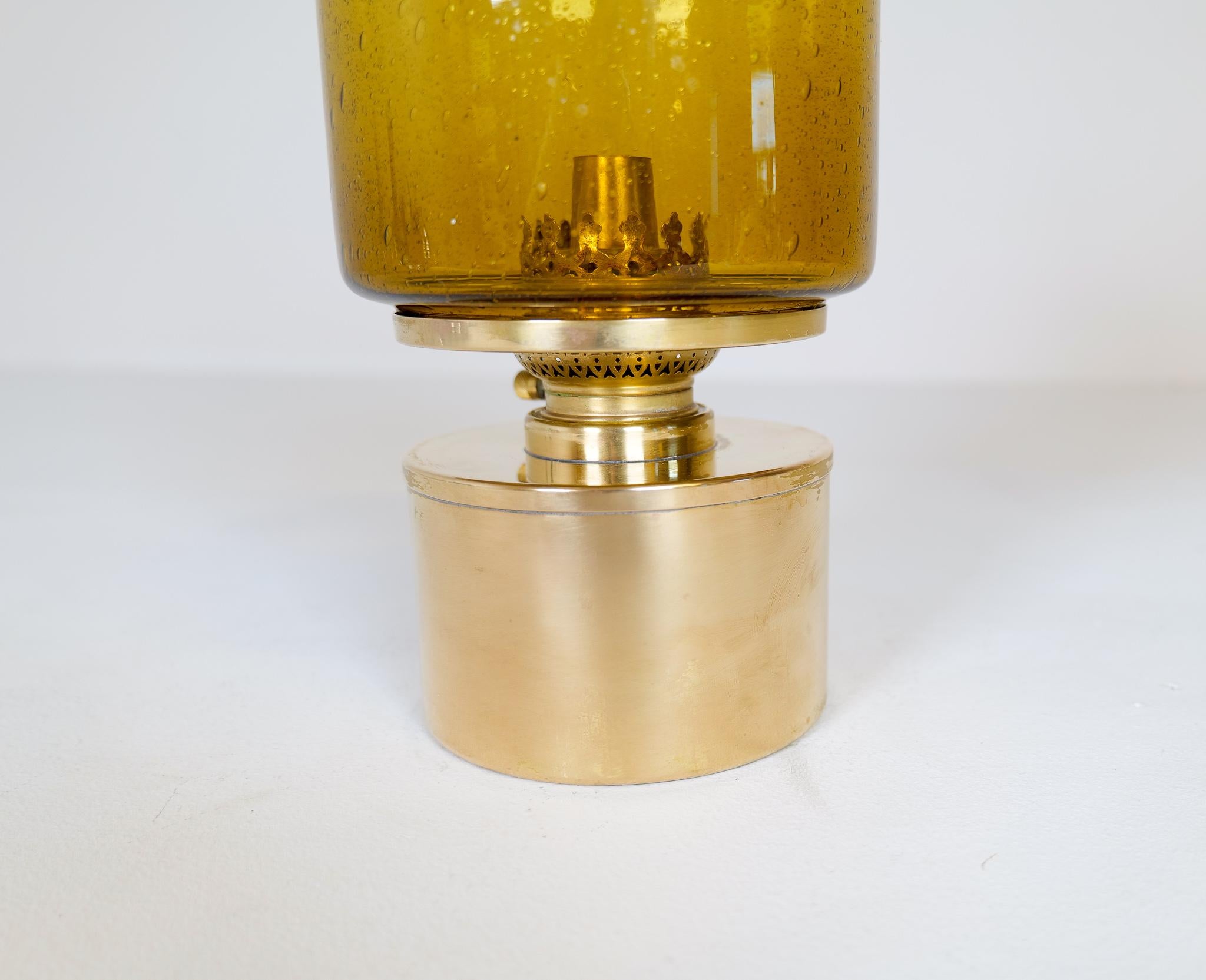 Hans-Agne Jakobsson Oil Lamp Model L-47 in Brass and Glass, 1960s, Sweden In Good Condition For Sale In Hillringsberg, SE