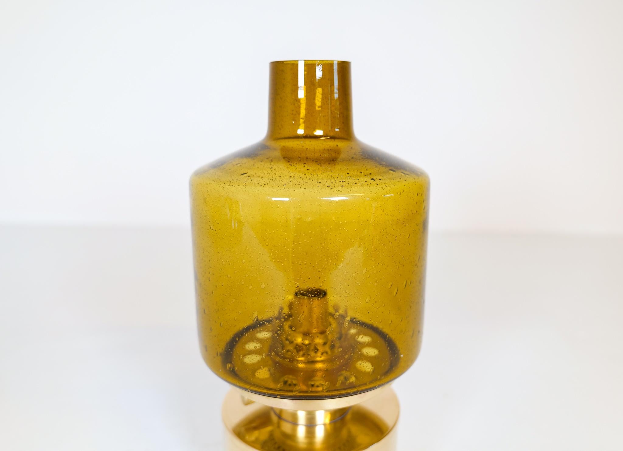 Hans-Agne Jakobsson Oil Lamp Model L-47 in Brass and Glass, 1960s, Sweden For Sale 1