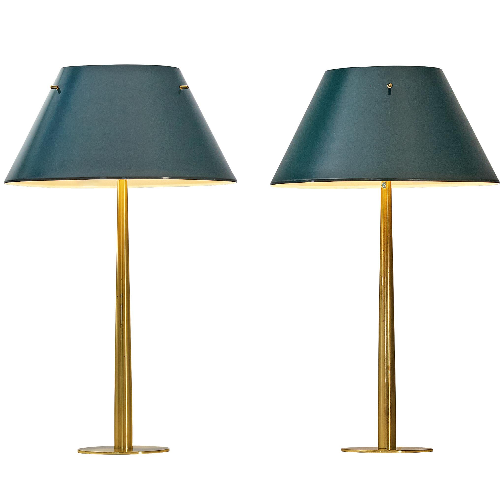 Hans-Agne Jakobsson Pair of 'B-105' Table Lamps in Brass