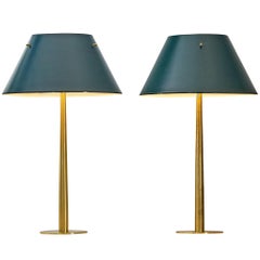 Hans-Agne Jakobsson, coppia di lampade da tavolo “B-105” in ottone