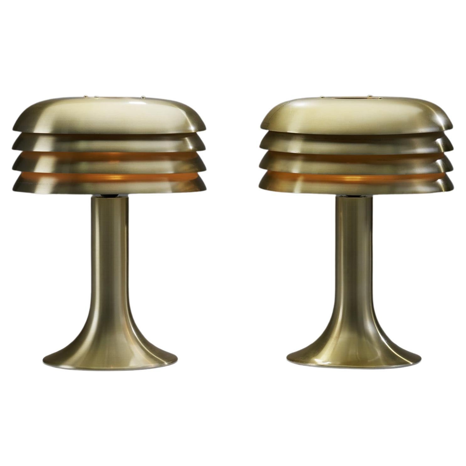 Hans-Agne Jakobsson Pair of "BN-26" Table Lamps for AB Markaryd, Sweden 1950s For Sale