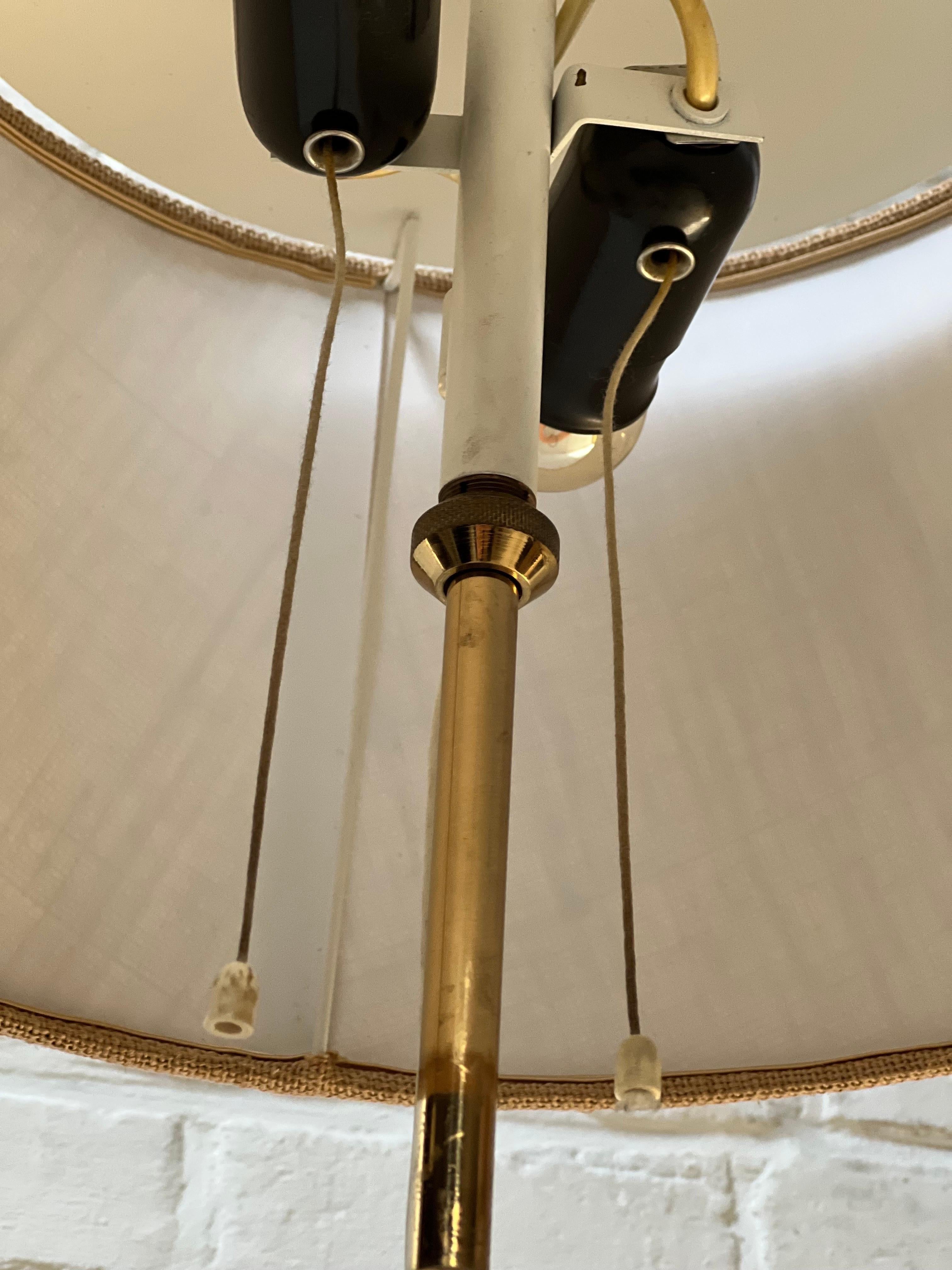 Hans Agne Jakobsson Pair of Brass Floor Lamps Adjustable in Height 1